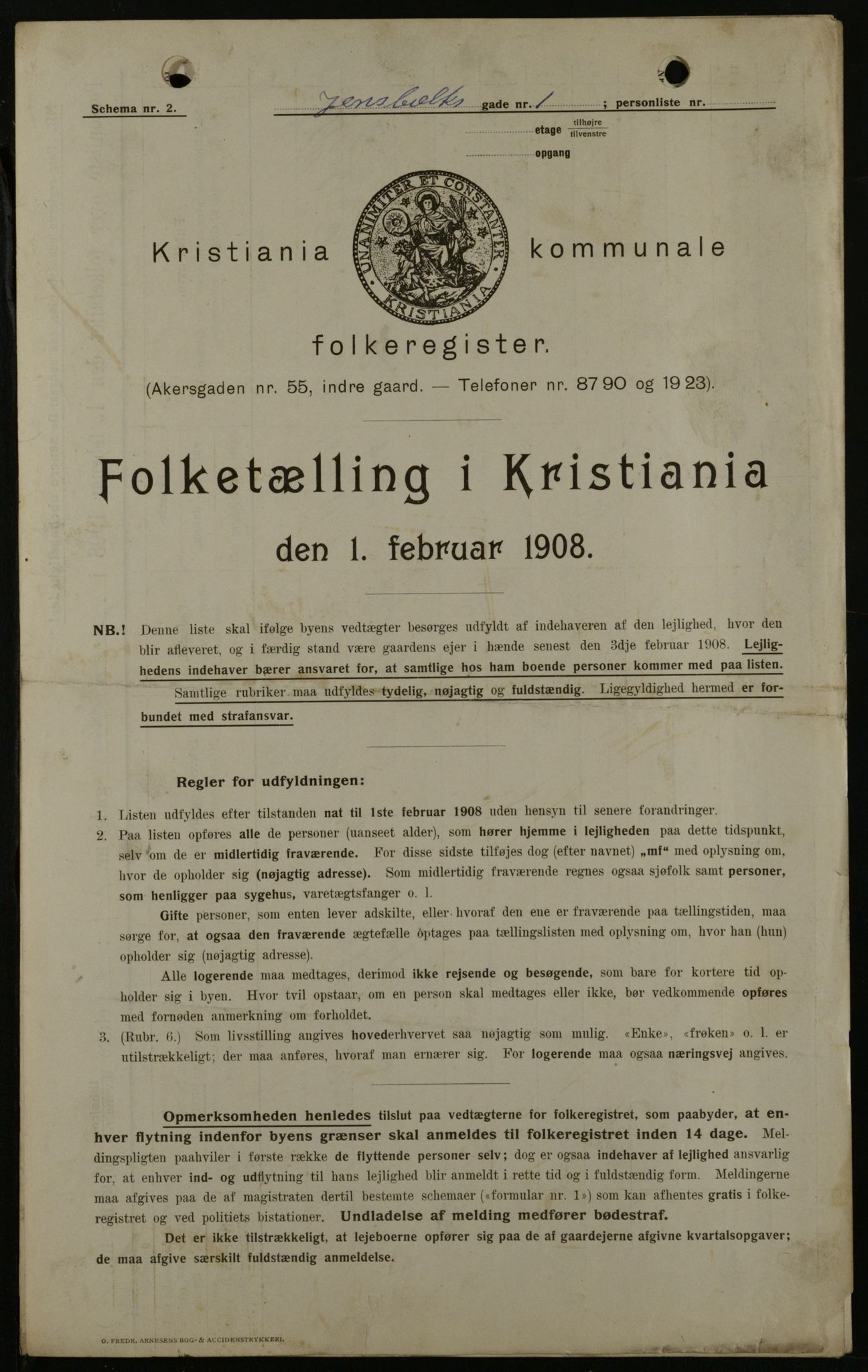 OBA, Municipal Census 1908 for Kristiania, 1908, p. 40649