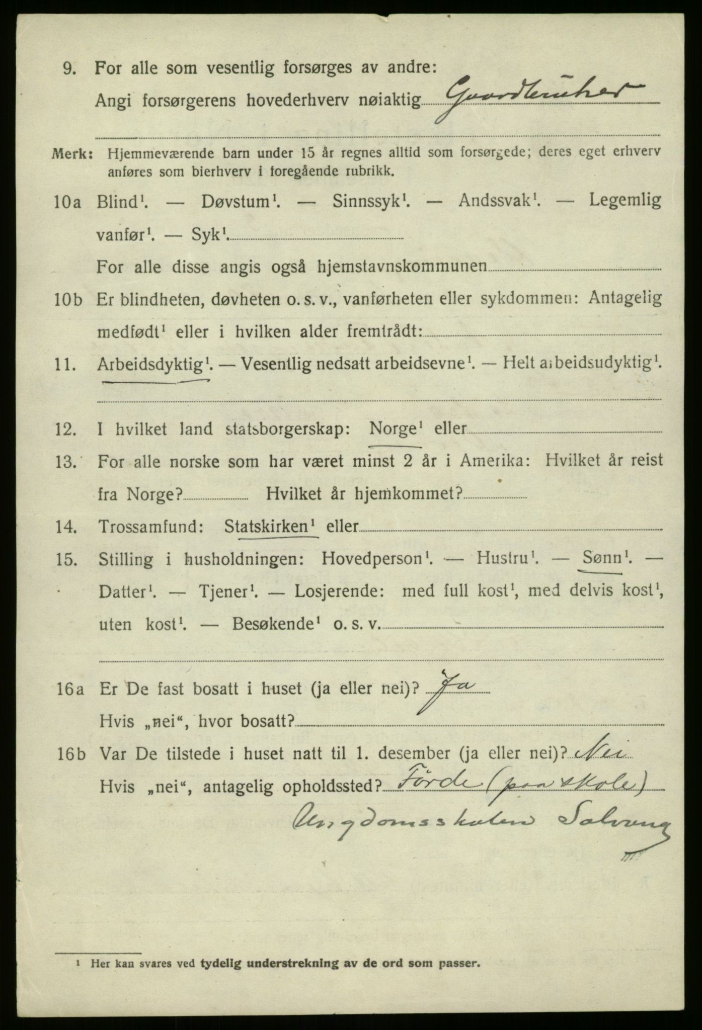 SAB, 1920 census for Vevring, 1920, p. 1549