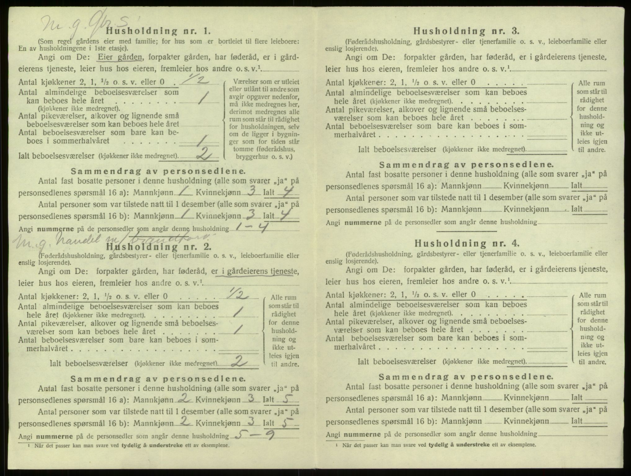 SAB, 1920 census for Manger, 1920, p. 172