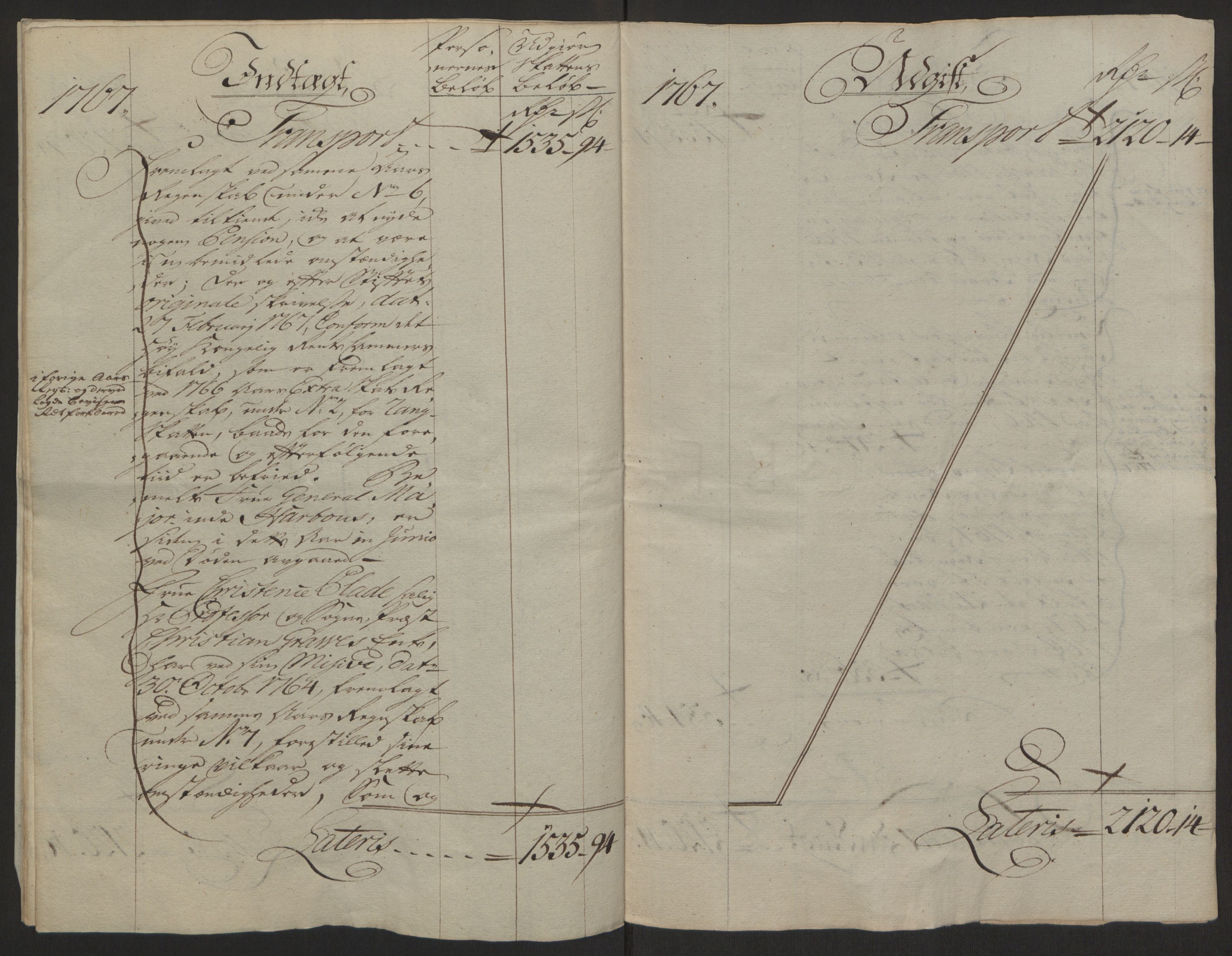 Rentekammeret inntil 1814, Reviderte regnskaper, Byregnskaper, AV/RA-EA-4066/R/Rg/L0144/0001: [G4] Kontribusjonsregnskap / Ekstraskatt, 1762-1767, p. 485