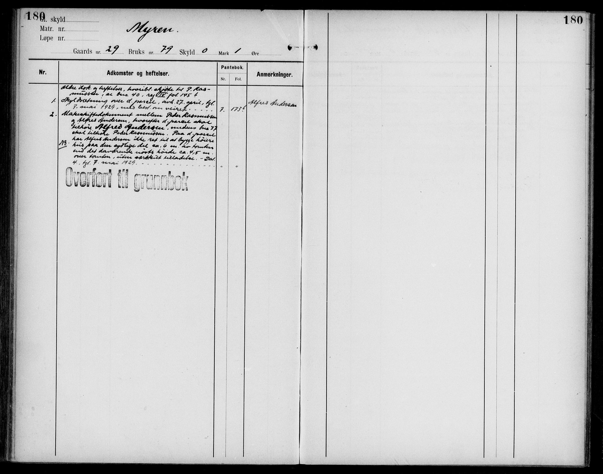 Midhordland sorenskriveri, AV/SAB-A-3001/1/G/Ga/Gab/L0108: Mortgage register no. II.A.b.108, p. 180