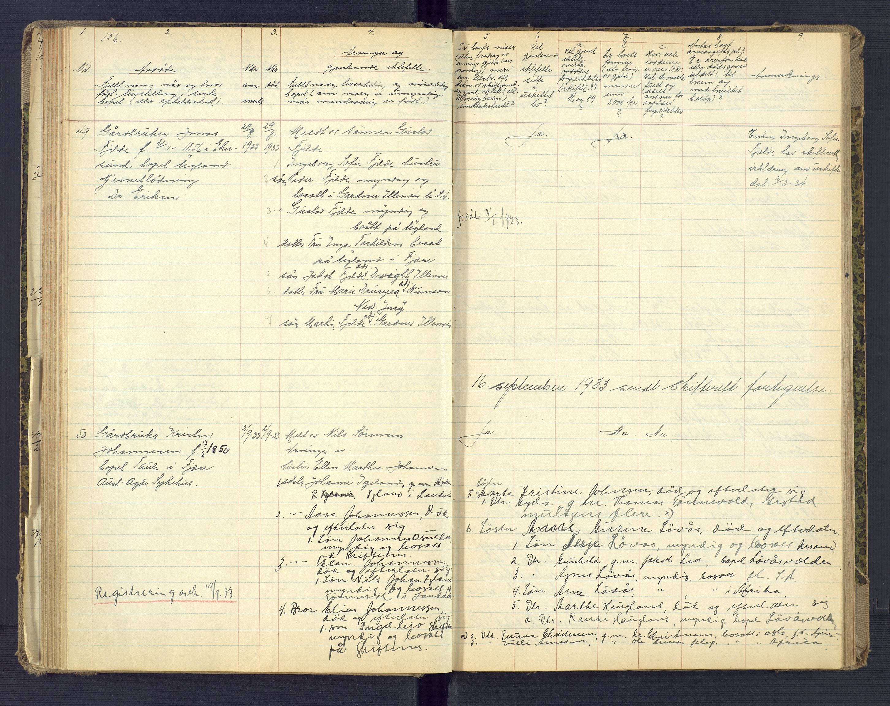 Landvik og Fjære lensmannskontor, AV/SAK-1241-0027/F/Fe/L0003: Anmeldte dødsfall nr 32, 1926-1935, p. 156