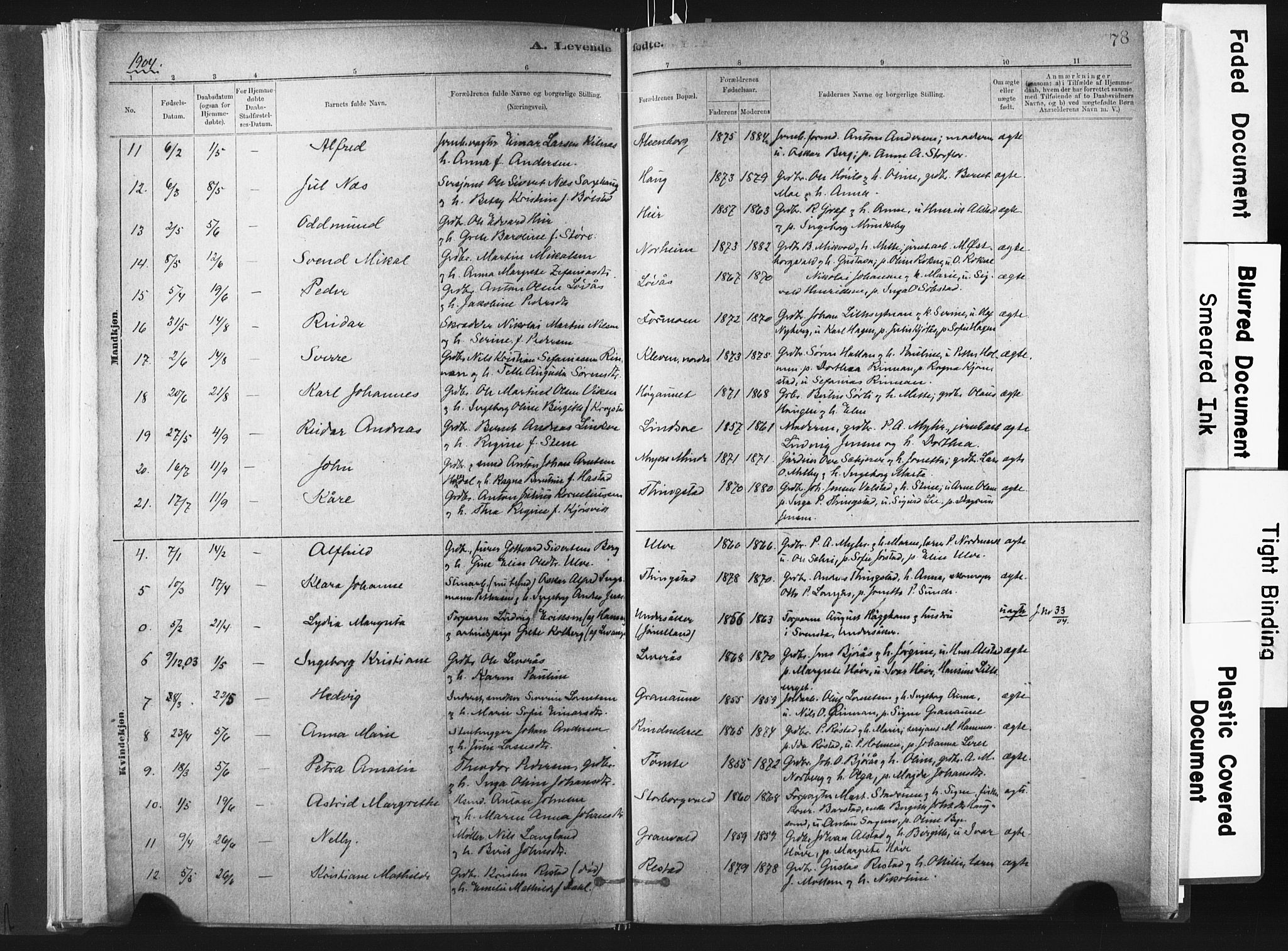 Ministerialprotokoller, klokkerbøker og fødselsregistre - Nord-Trøndelag, SAT/A-1458/721/L0207: Parish register (official) no. 721A02, 1880-1911, p. 78