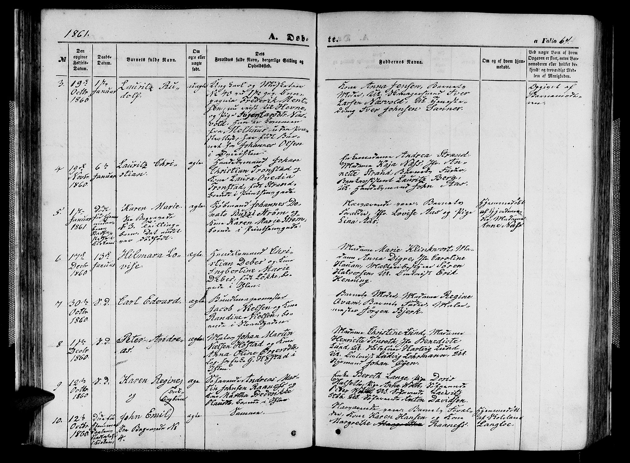 Ministerialprotokoller, klokkerbøker og fødselsregistre - Sør-Trøndelag, SAT/A-1456/602/L0139: Parish register (copy) no. 602C07, 1859-1864, p. 64
