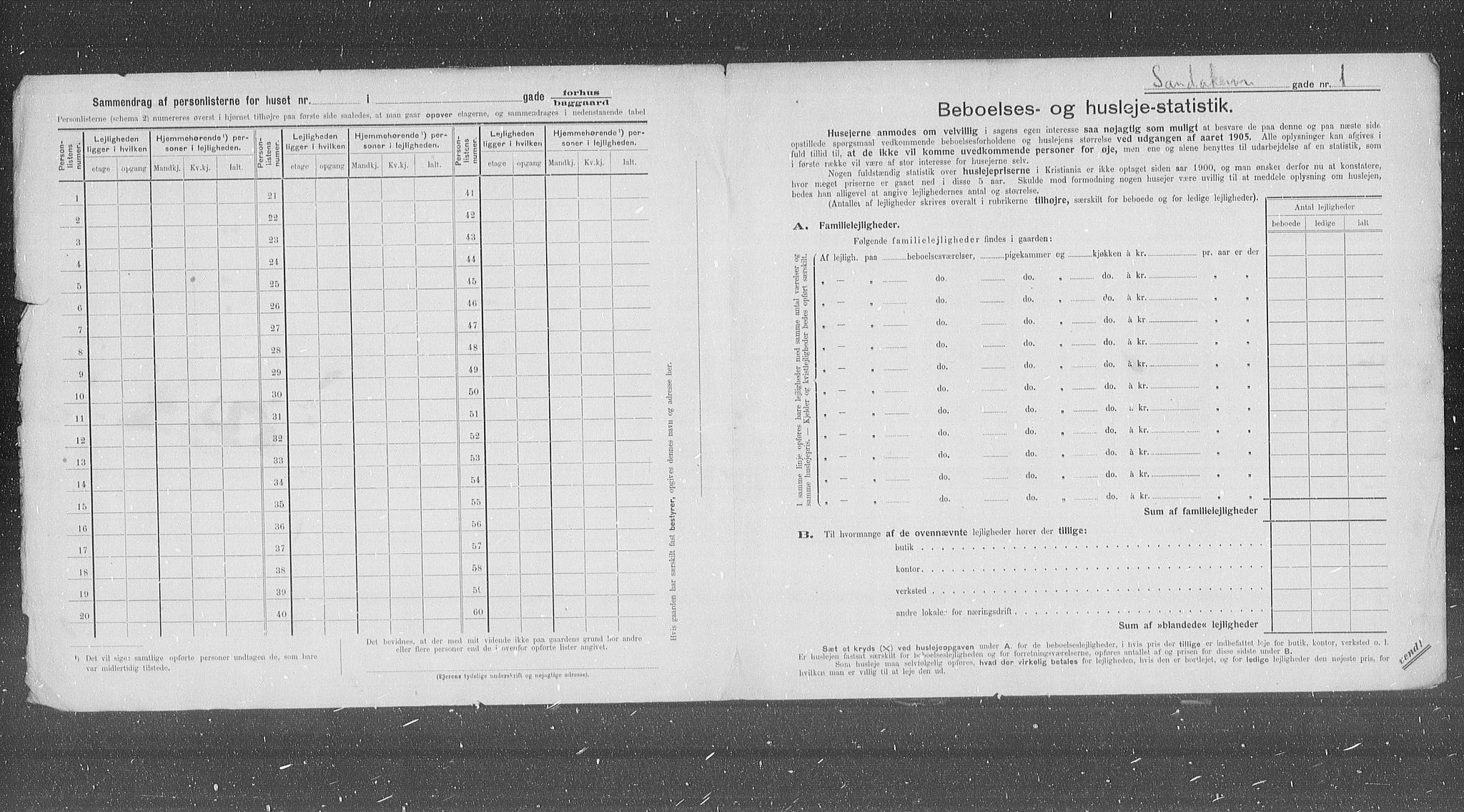 OBA, Municipal Census 1905 for Kristiania, 1905, p. 45574