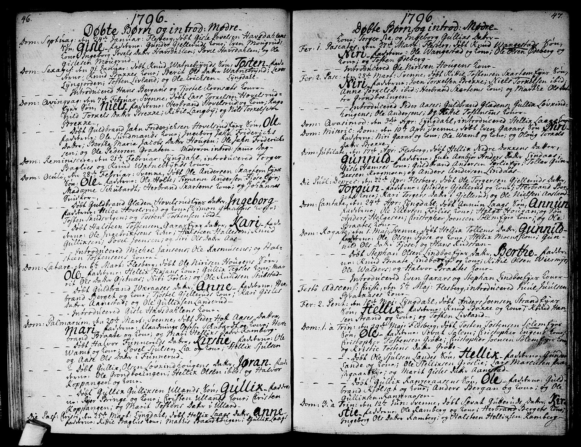 Flesberg kirkebøker, AV/SAKO-A-18/F/Fa/L0004: Parish register (official) no. I 4, 1788-1815, p. 46-47