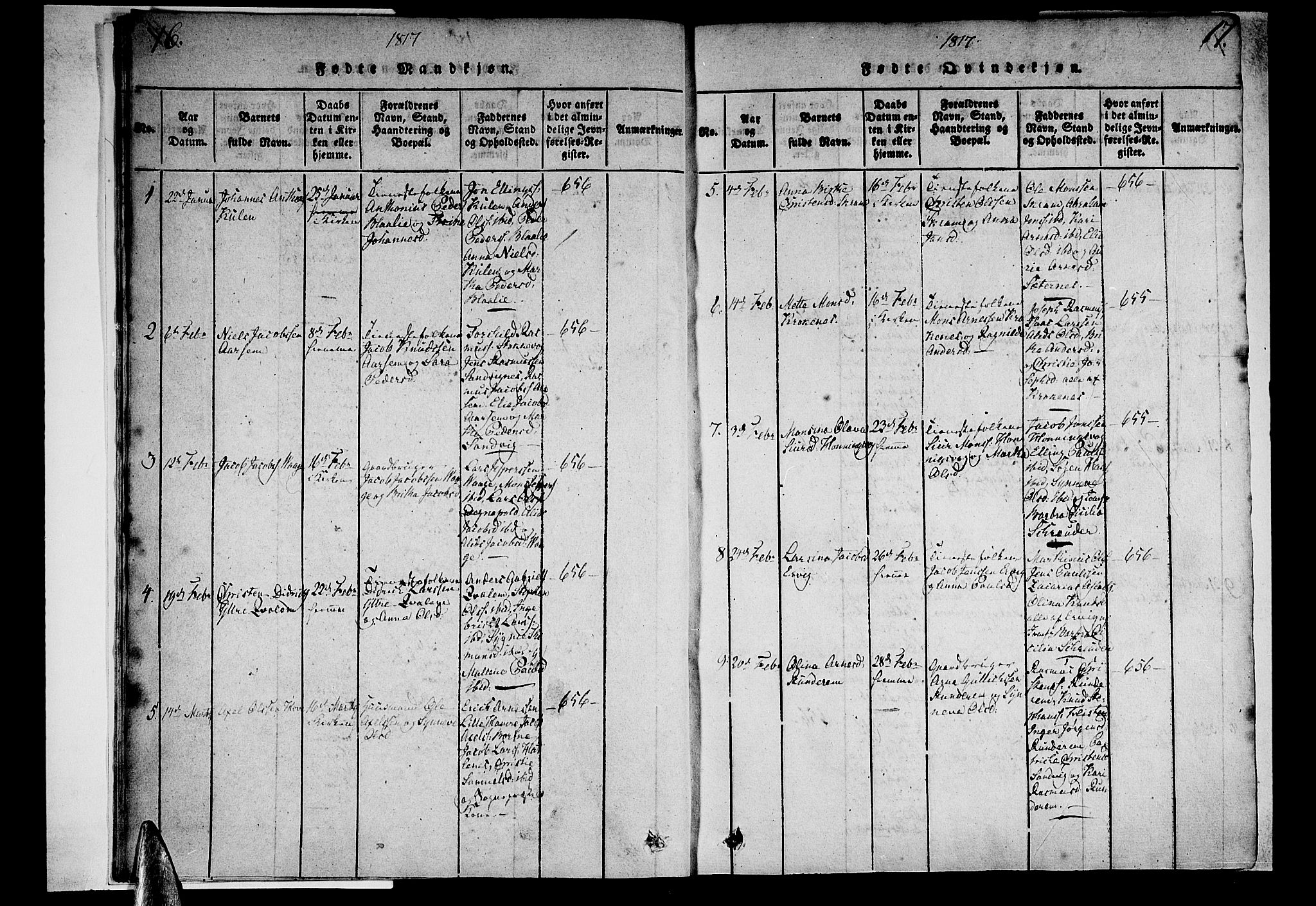 Selje sokneprestembete, AV/SAB-A-99938/H/Ha/Haa/Haaa: Parish register (official) no. A 8, 1816-1828, p. 16-17