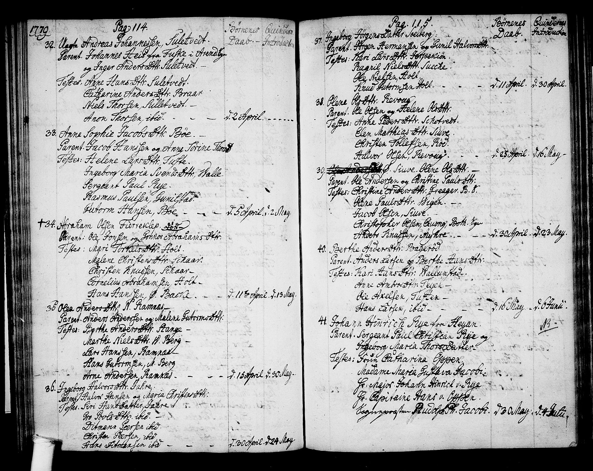 Ramnes kirkebøker, AV/SAKO-A-314/F/Fa/L0002: Parish register (official) no. I 2, 1773-1790, p. 114-115