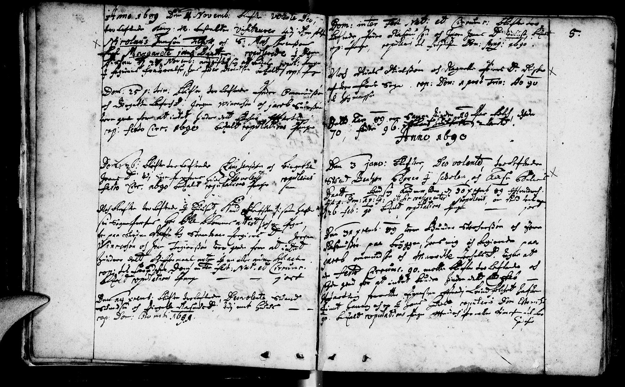 Domkirken sokneprestkontor, SAST/A-101812/001/30/30BA/L0001: Parish register (official) no. A 1 /1, 1688-1727, p. 5