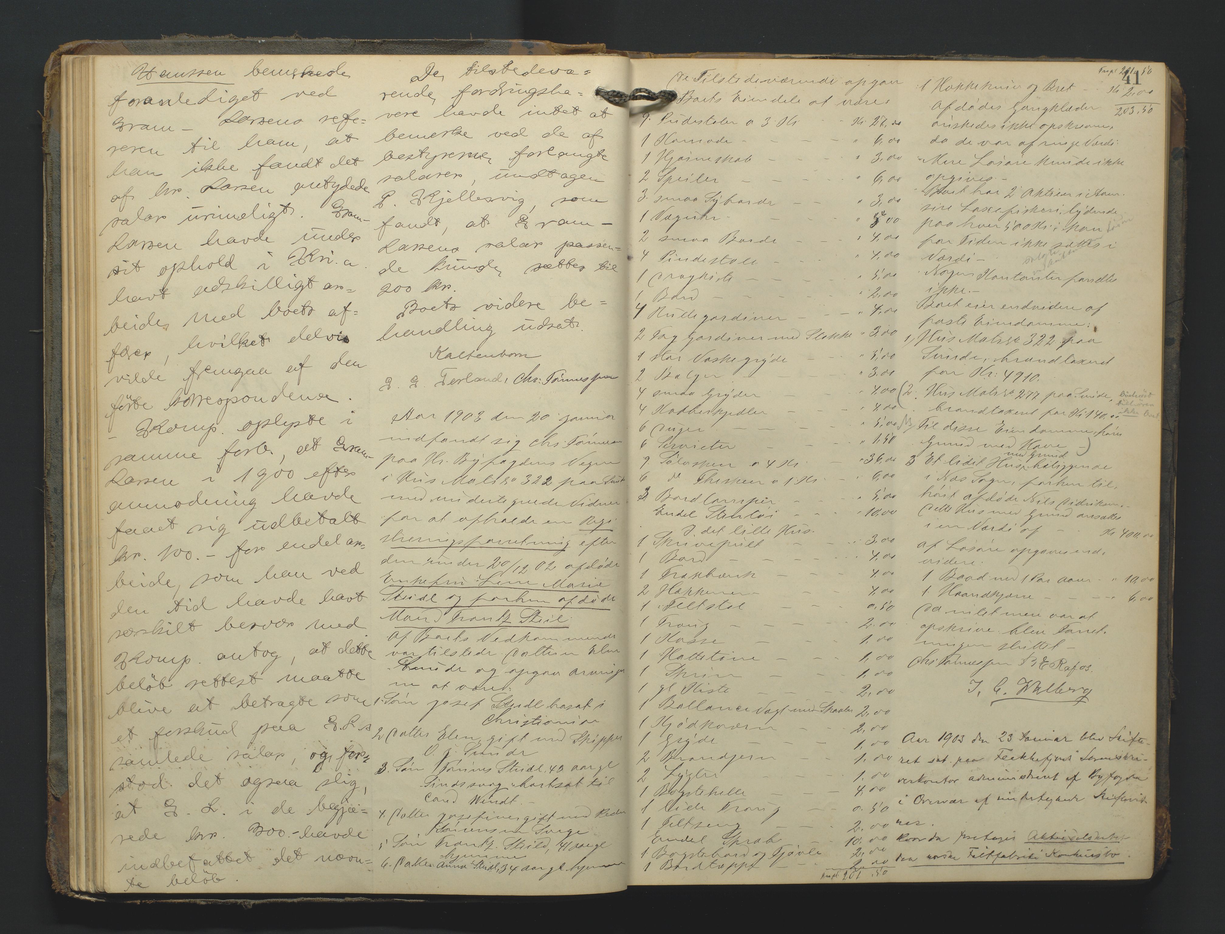 Flekkefjord byfogd, AV/SAK-1222-0002/H/Hc/L0004: Skifteprotokoll nr. 4, 1900-1913, p. 41