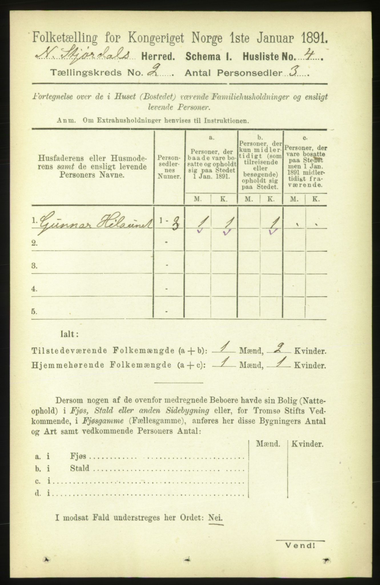 RA, 1891 census for 1714 Nedre Stjørdal, 1891, p. 399