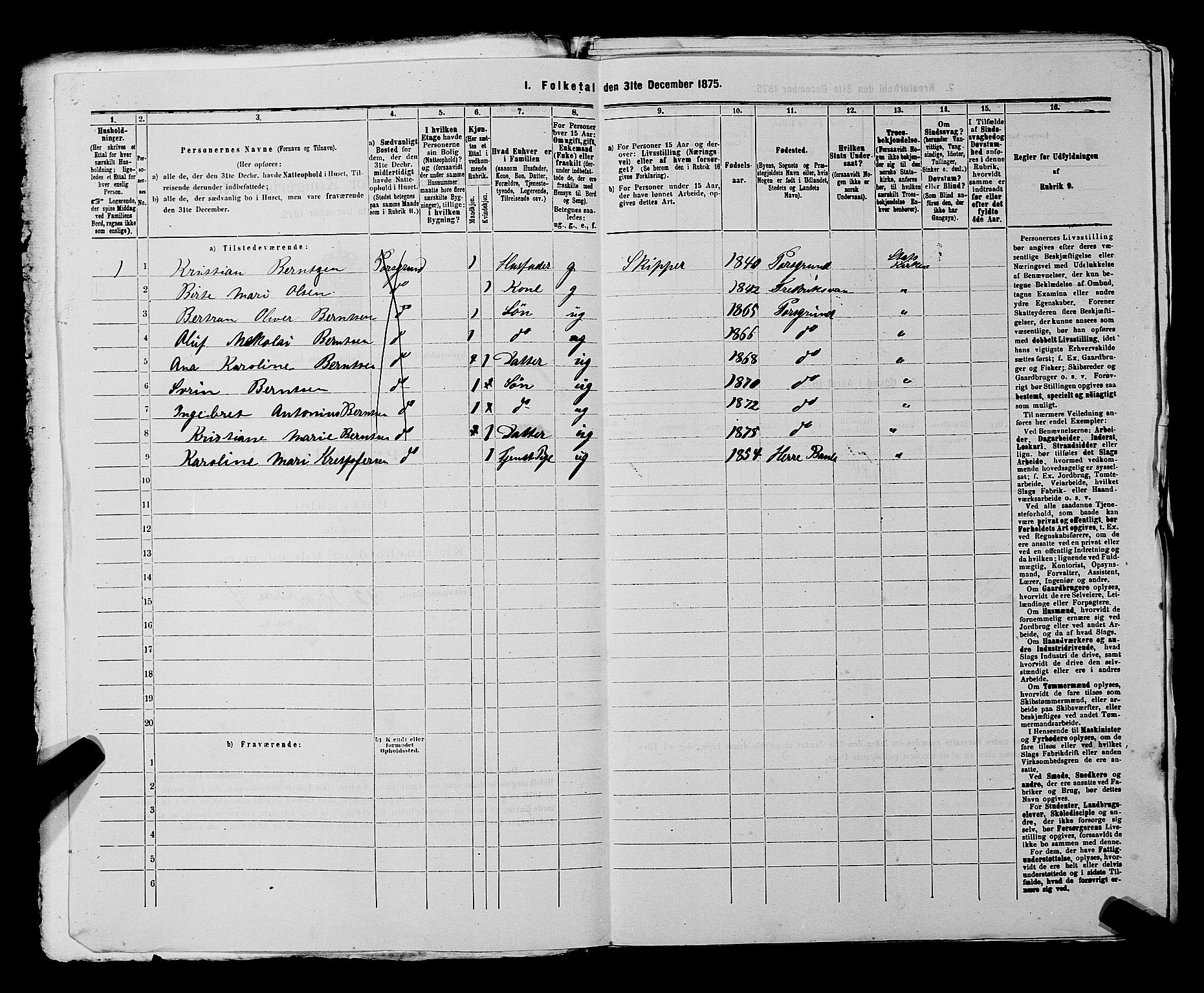 SAKO, 1875 census for 0805P Porsgrunn, 1875, p. 623