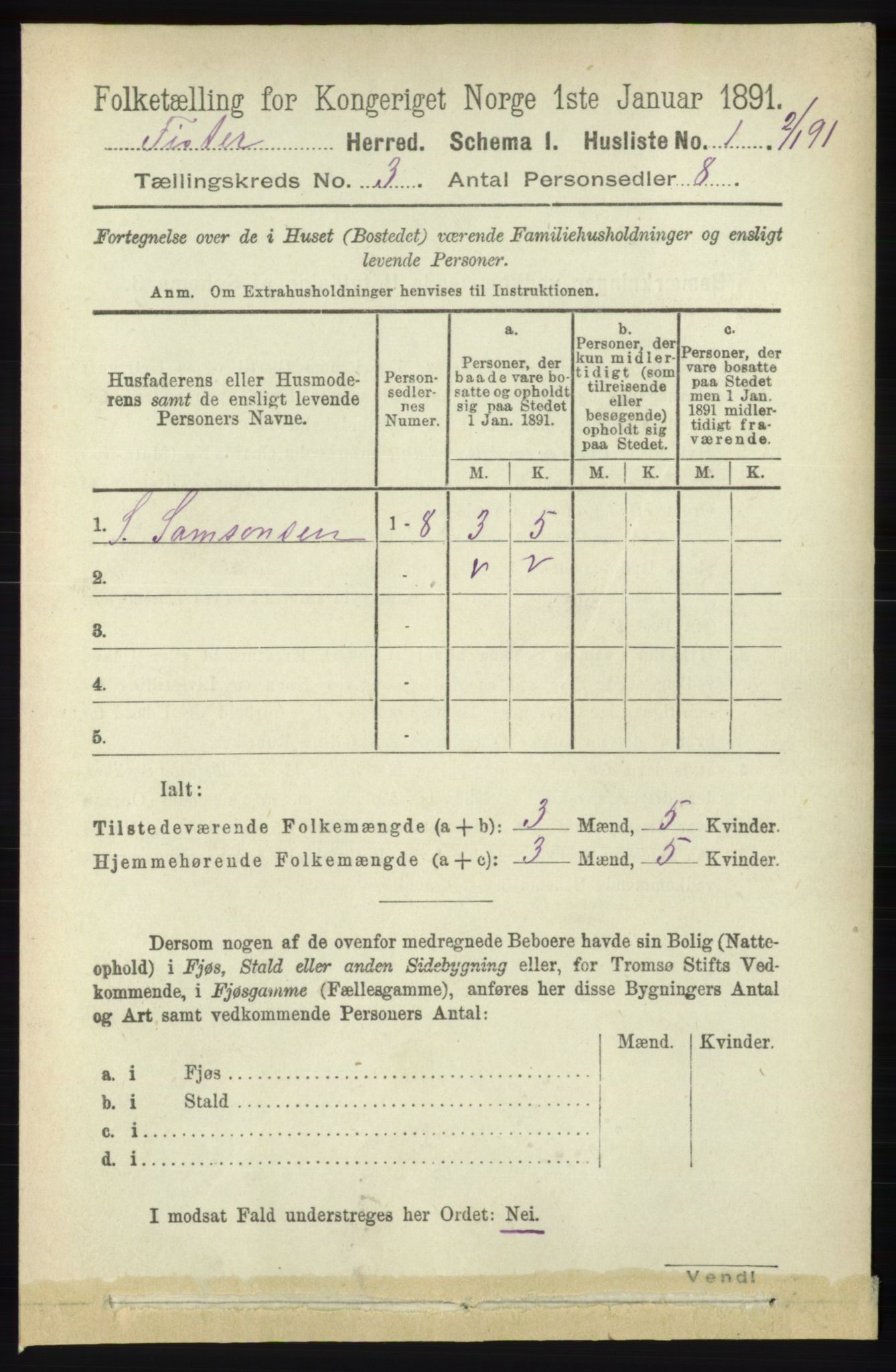 RA, 1891 census for 1132 Fister, 1891, p. 472