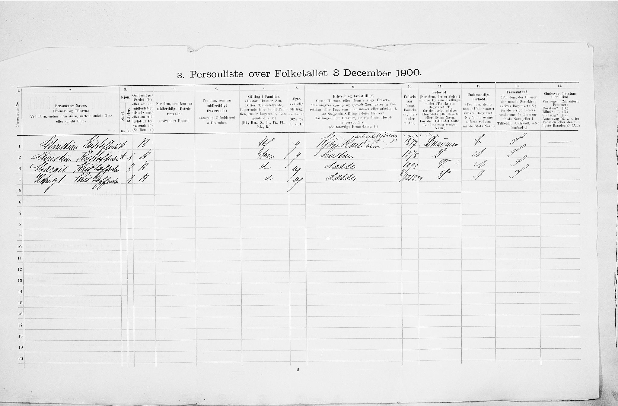 SAO, 1900 census for Kristiania, 1900, p. 104141