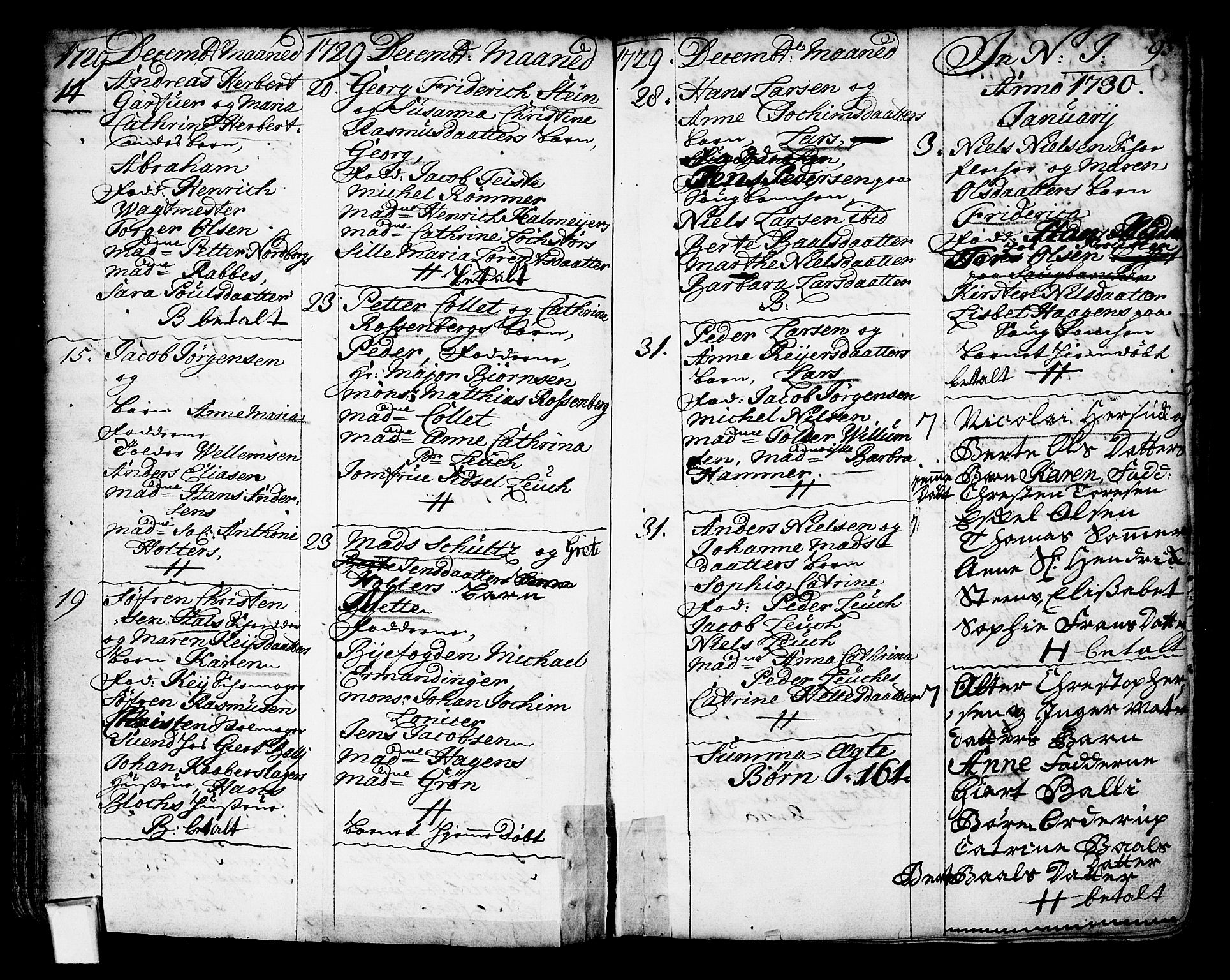 Oslo domkirke Kirkebøker, AV/SAO-A-10752/F/Fa/L0002: Parish register (official) no. 2, 1705-1730, p. 95