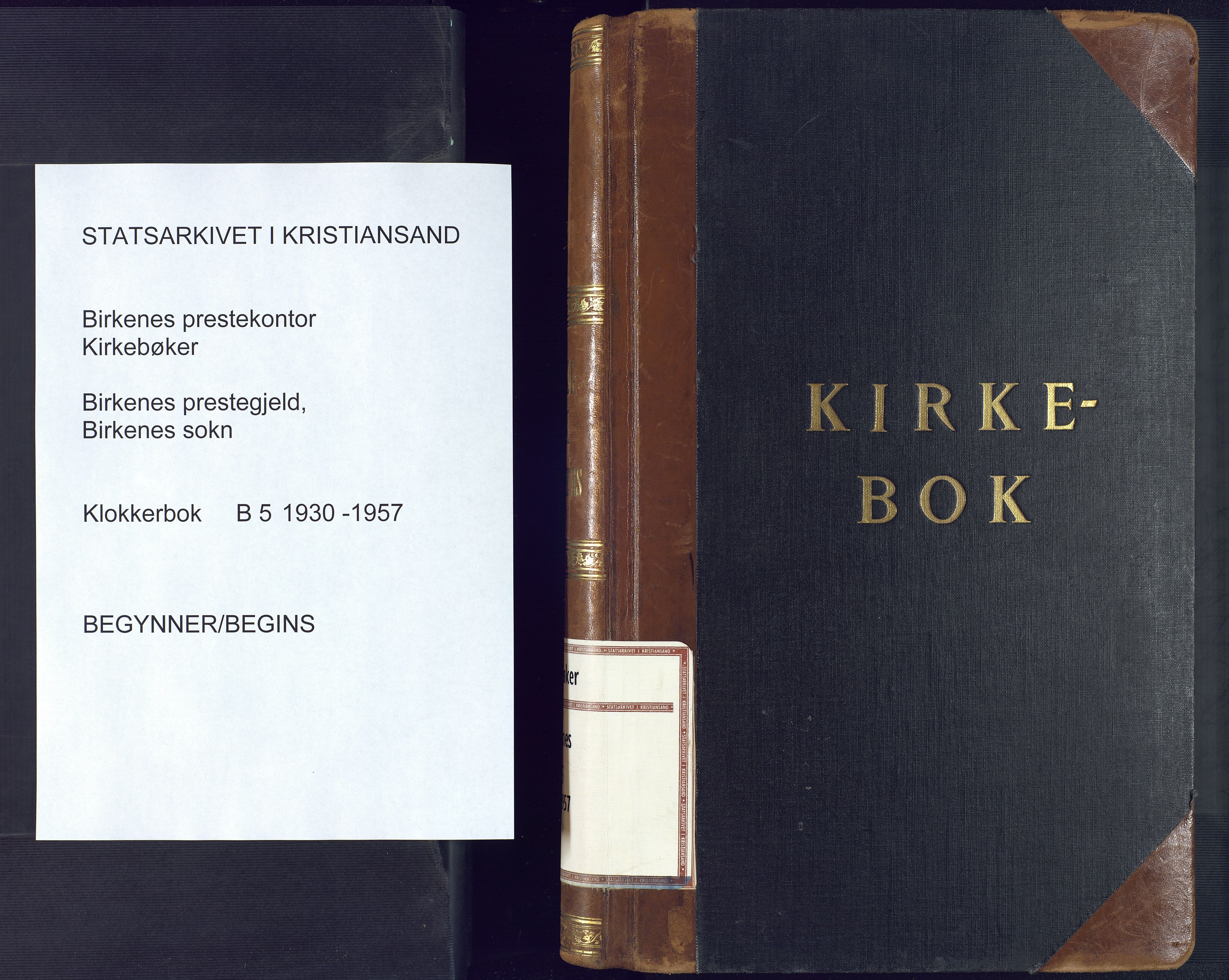 Birkenes sokneprestkontor, SAK/1111-0004/F/Fb/L0005: Parish register (copy) no. B 5, 1930-1957