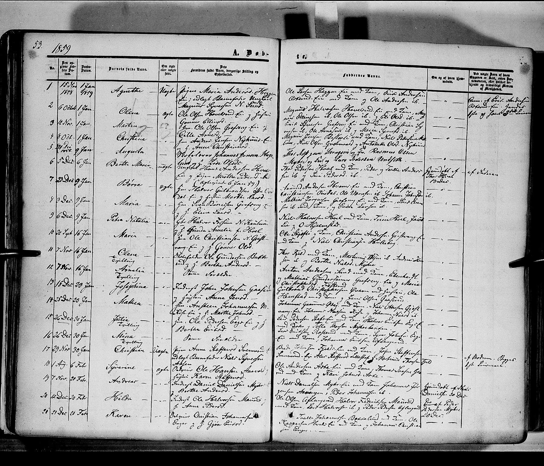 Nes prestekontor, Hedmark, AV/SAH-PREST-020/K/Ka/L0004: Parish register (official) no. 4, 1852-1886, p. 53