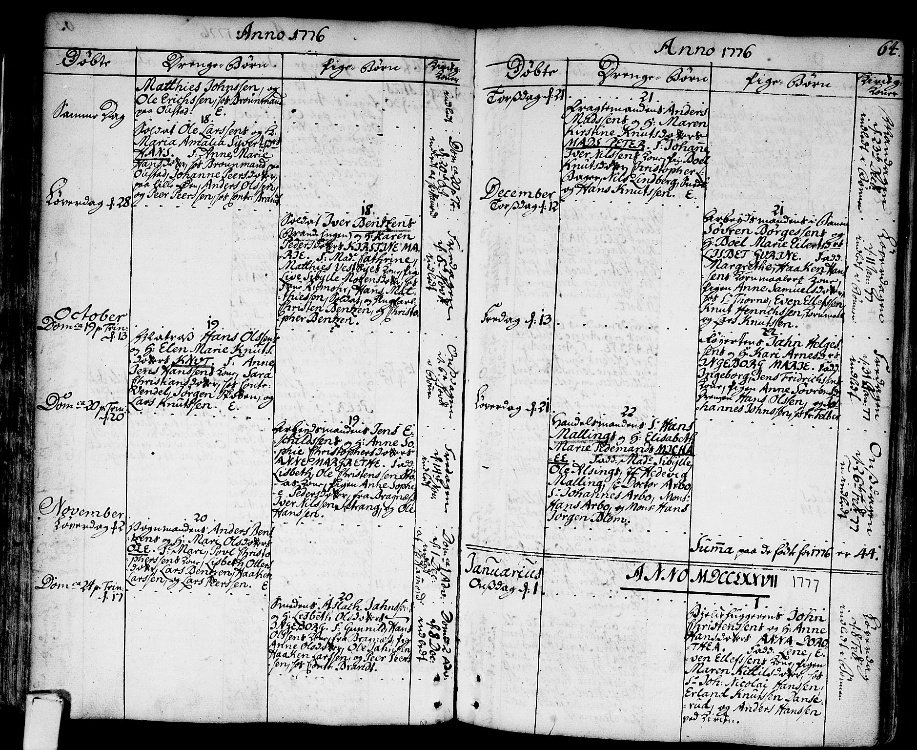 Strømsø kirkebøker, AV/SAKO-A-246/F/Fa/L0009: Parish register (official) no. I 9, 1752-1791, p. 64