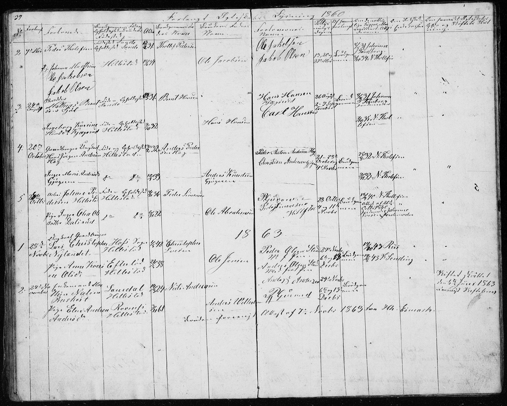 Botne kirkebøker, SAKO/A-340/G/Gb/L0001: Parish register (copy) no. II 1, 1848-1860, p. 39