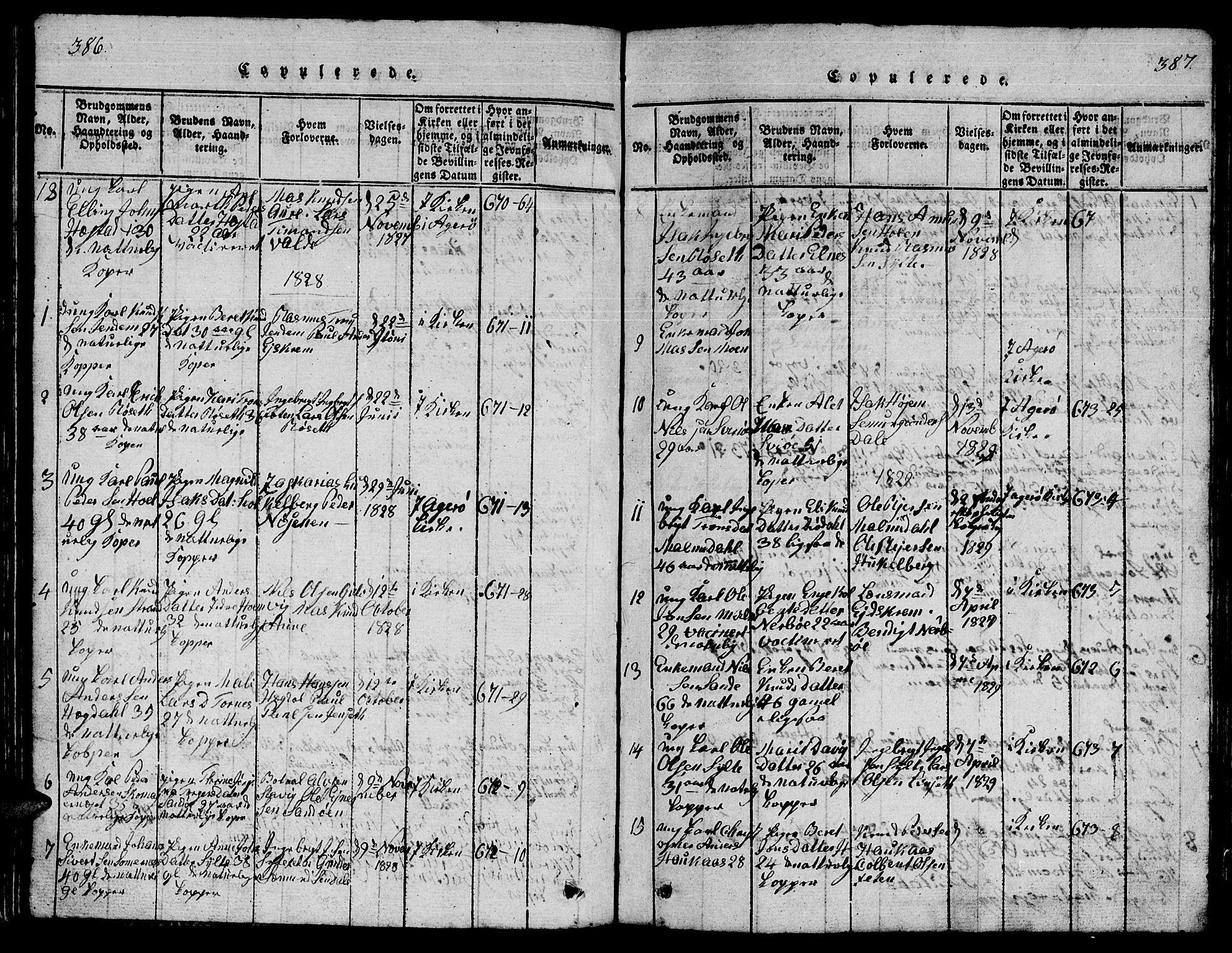 Ministerialprotokoller, klokkerbøker og fødselsregistre - Møre og Romsdal, SAT/A-1454/565/L0752: Parish register (copy) no. 565C01, 1817-1844, p. 386-387