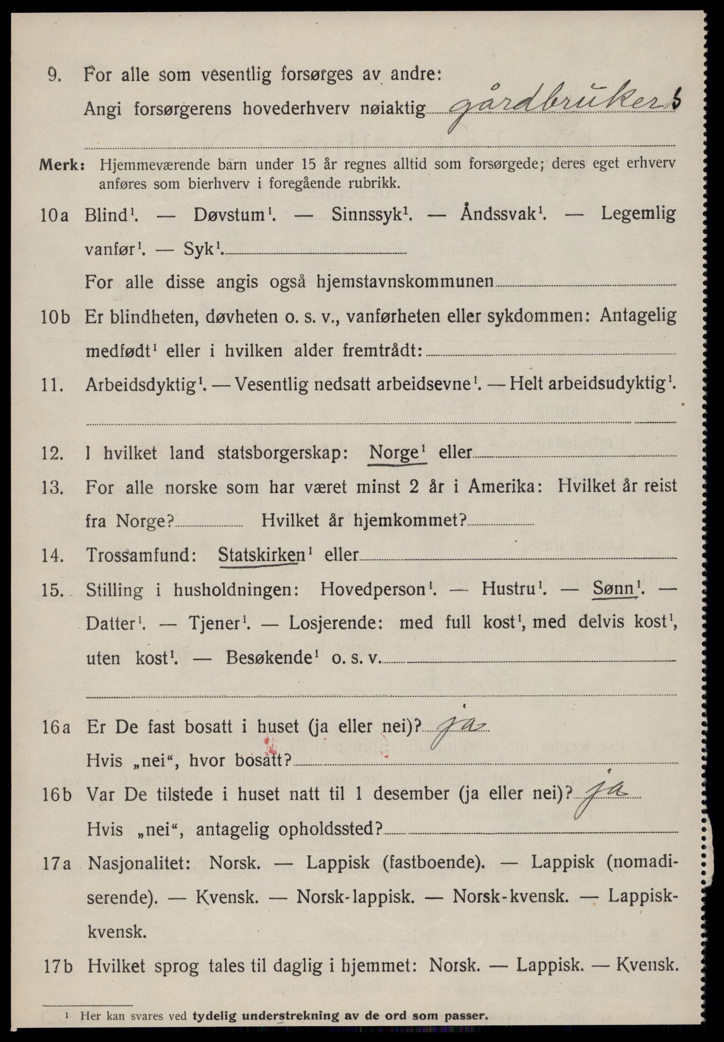 SAT, 1920 census for Oppdal, 1920, p. 2654