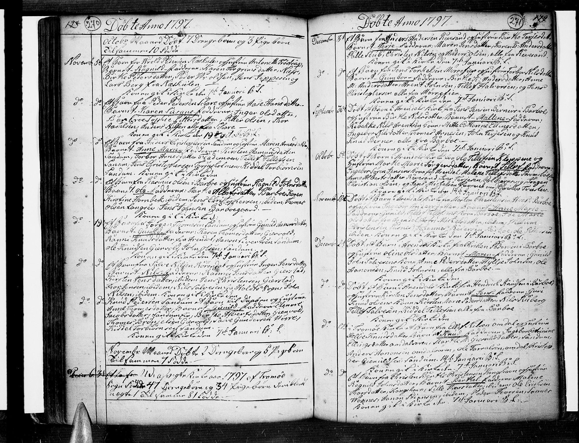 Tromøy sokneprestkontor, AV/SAK-1111-0041/F/Fa/L0002: Parish register (official) no. A 2, 1773-1808, p. 270-271