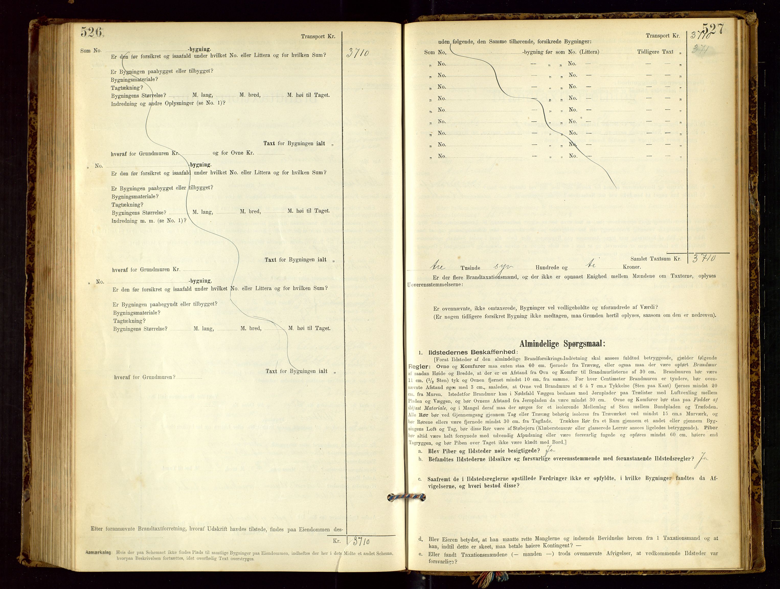 Høyland/Sandnes lensmannskontor, AV/SAST-A-100166/Gob/L0001: "Brandtaxtprotokol", 1890-1913, p. 526-527