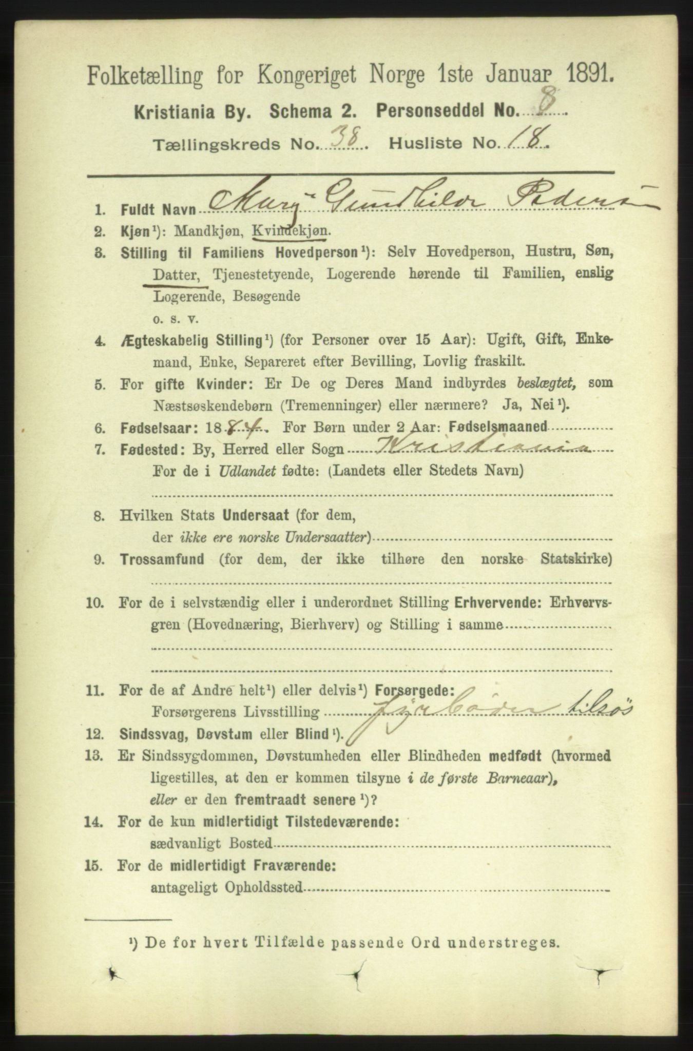 RA, 1891 census for 0301 Kristiania, 1891, p. 21712