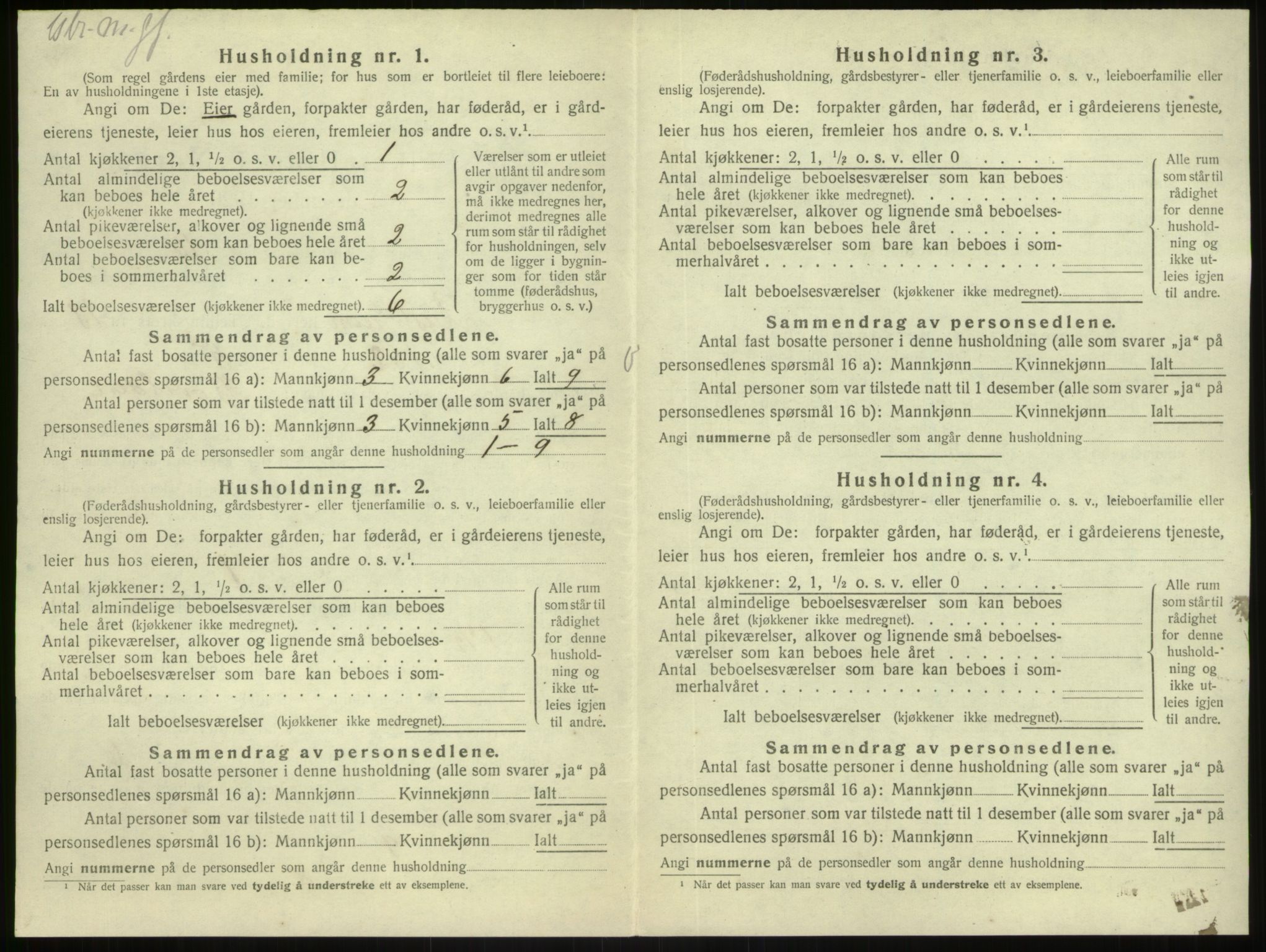 SAB, 1920 census for Austrheim, 1920, p. 652