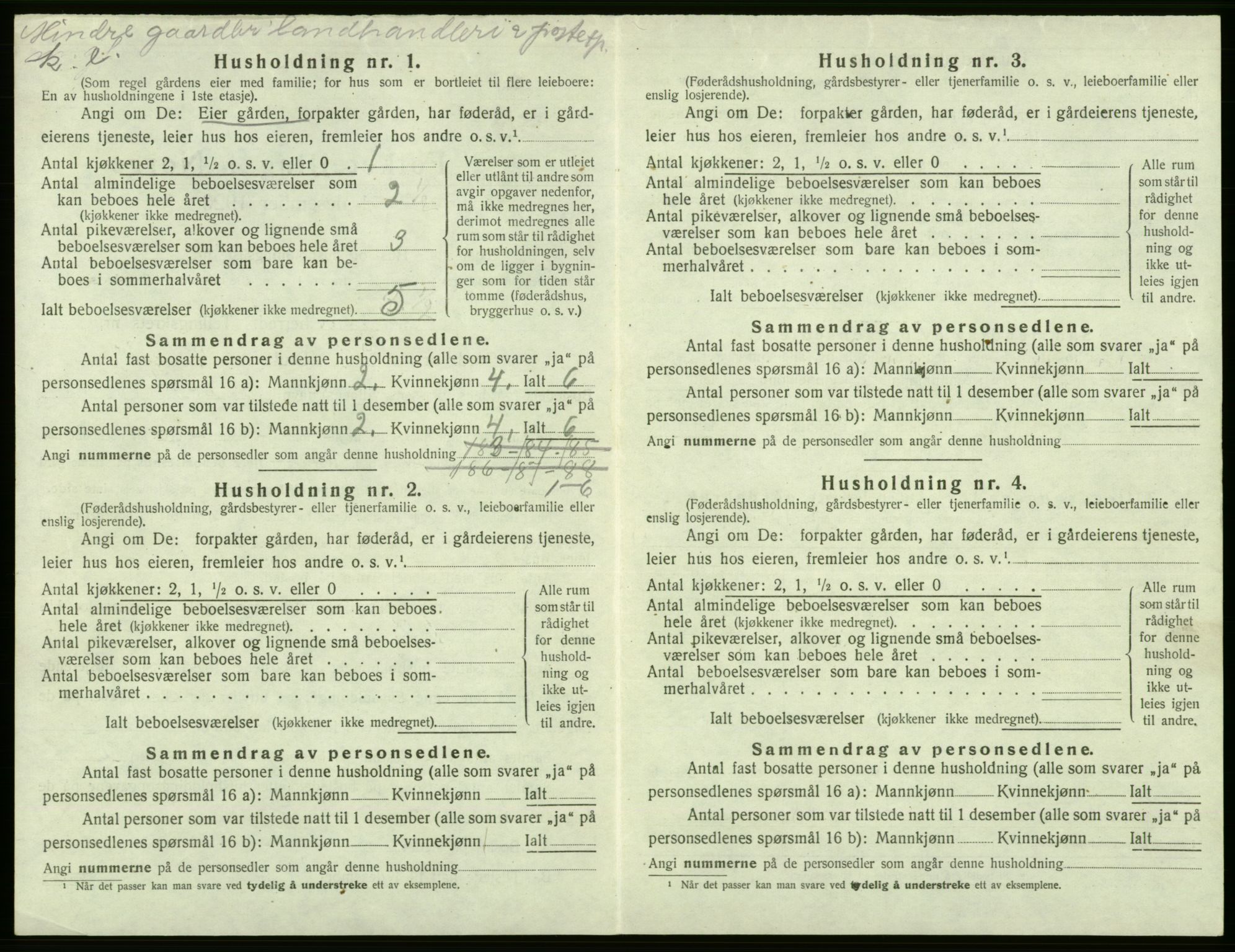 SAB, 1920 census for Tysnes, 1920, p. 319