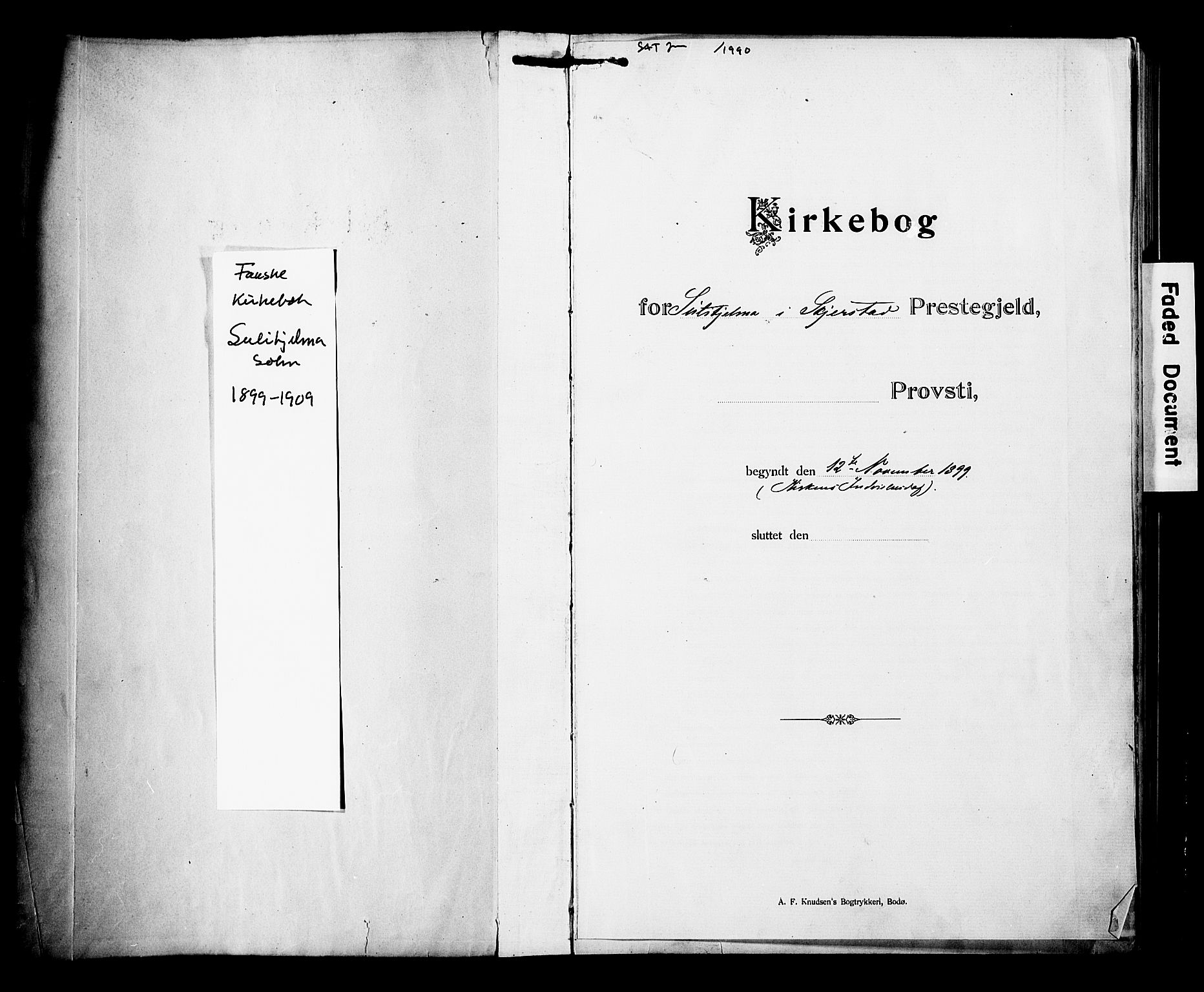Ministerialprotokoller, klokkerbøker og fødselsregistre - Nordland, SAT/A-1459/850/L0709: Parish register (official) no. 850A01, 1899-1909