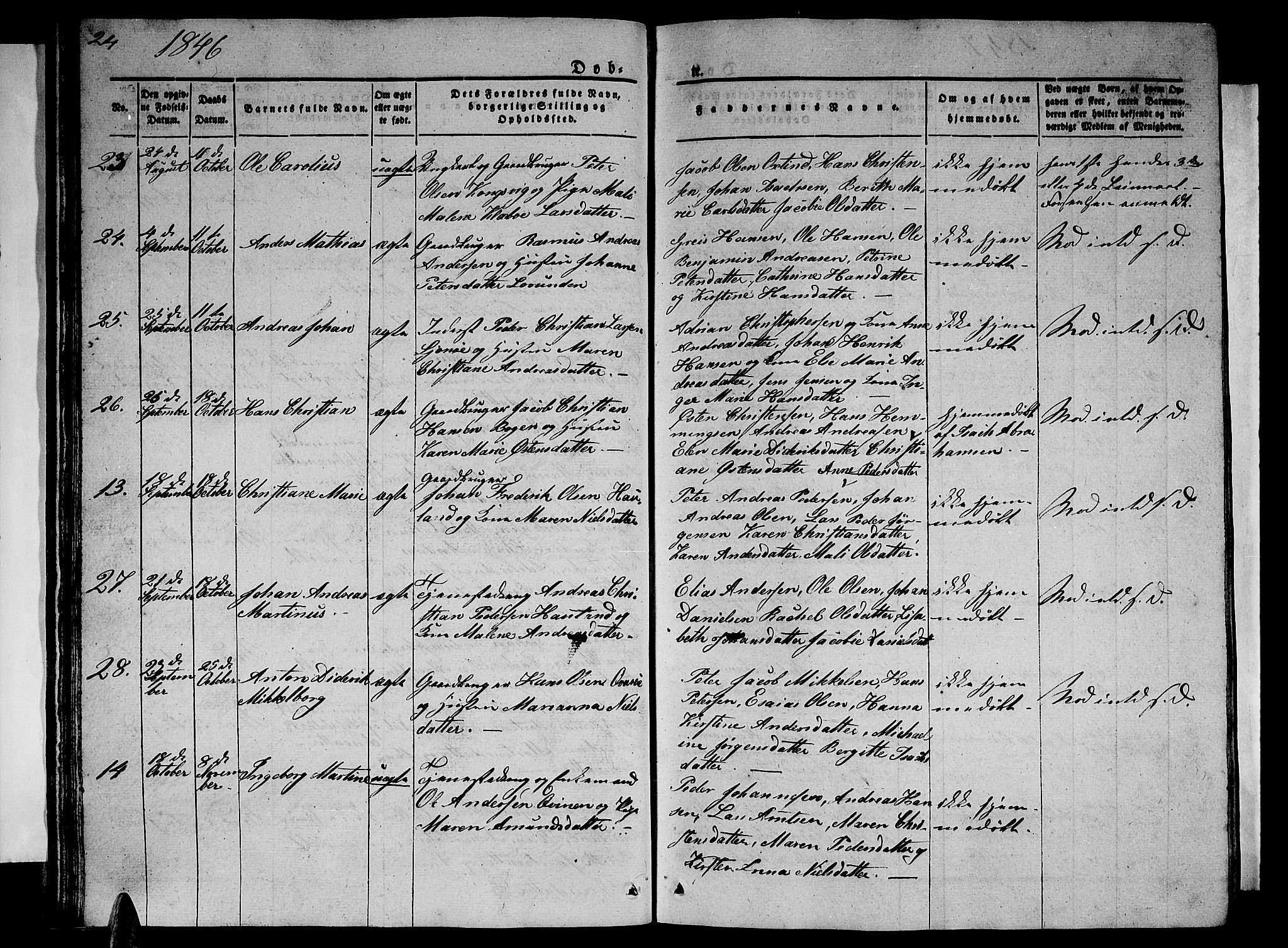 Ministerialprotokoller, klokkerbøker og fødselsregistre - Nordland, SAT/A-1459/839/L0572: Parish register (copy) no. 839C02, 1841-1873, p. 24