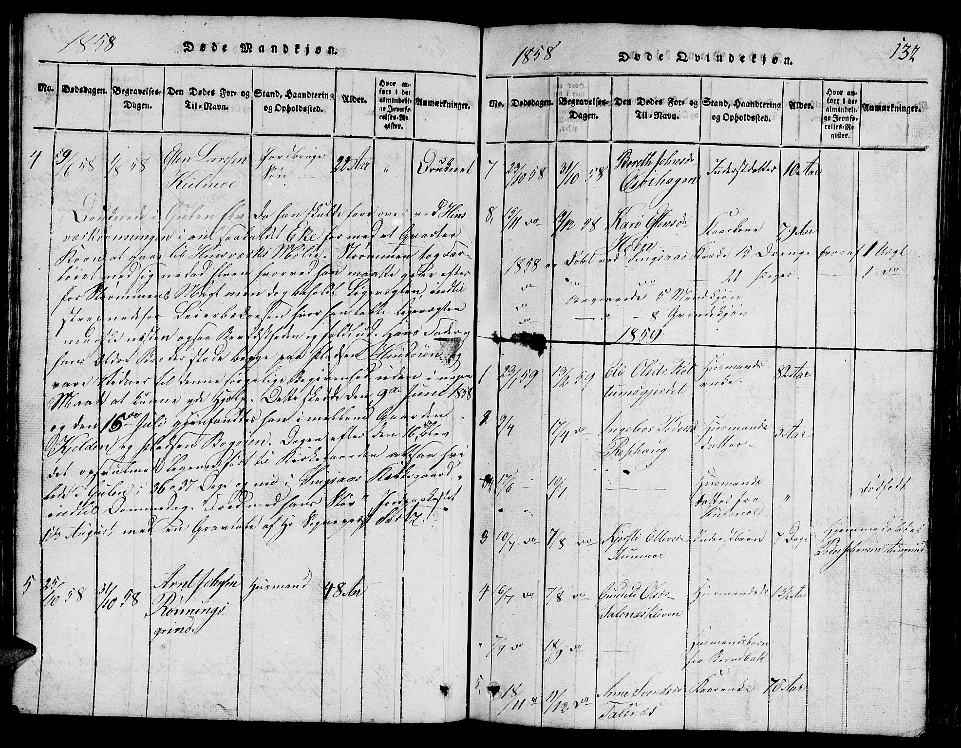 Ministerialprotokoller, klokkerbøker og fødselsregistre - Sør-Trøndelag, SAT/A-1456/688/L1026: Parish register (copy) no. 688C01, 1817-1860, p. 132