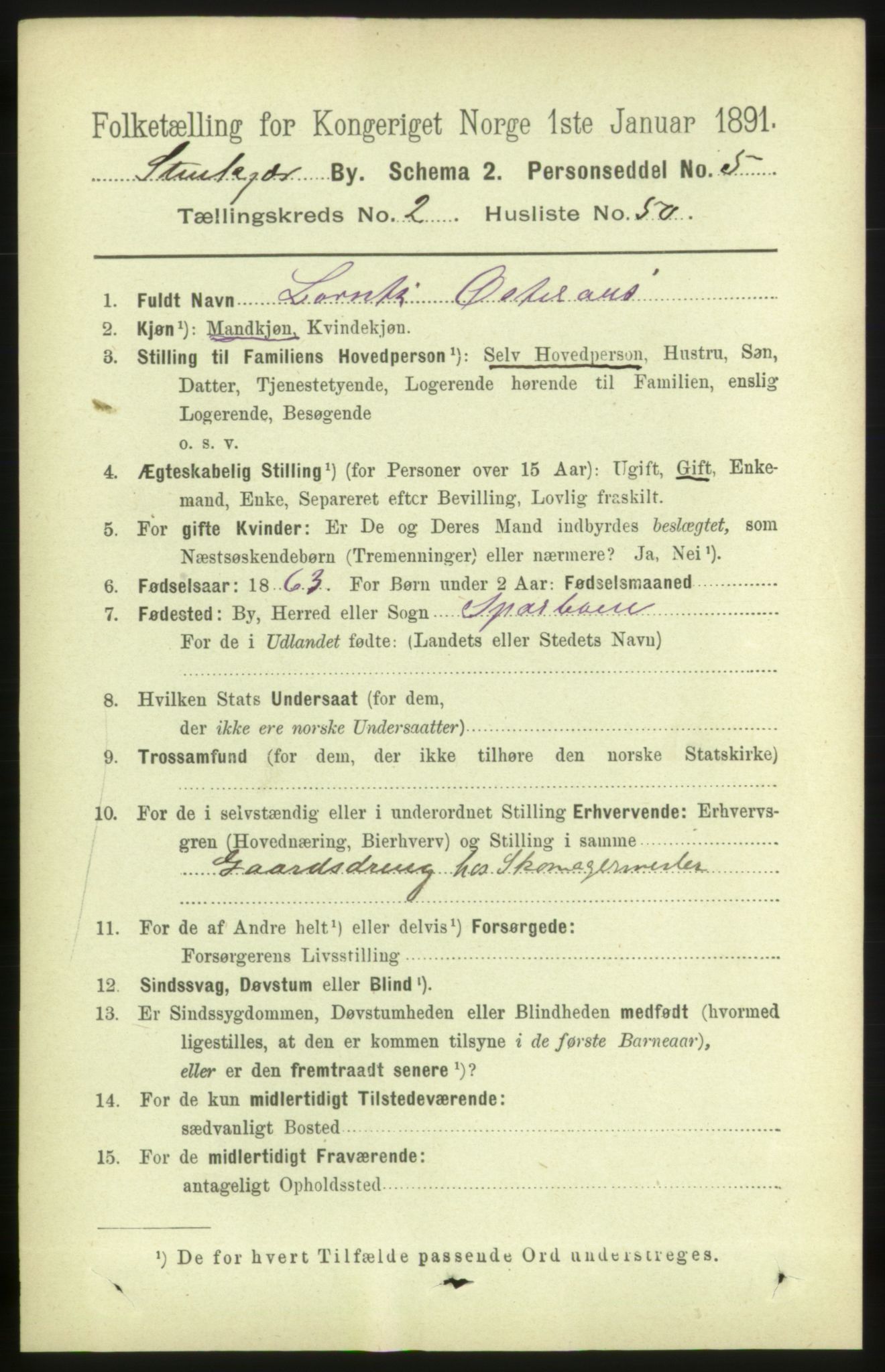 RA, 1891 census for 1702 Steinkjer, 1891, p. 754