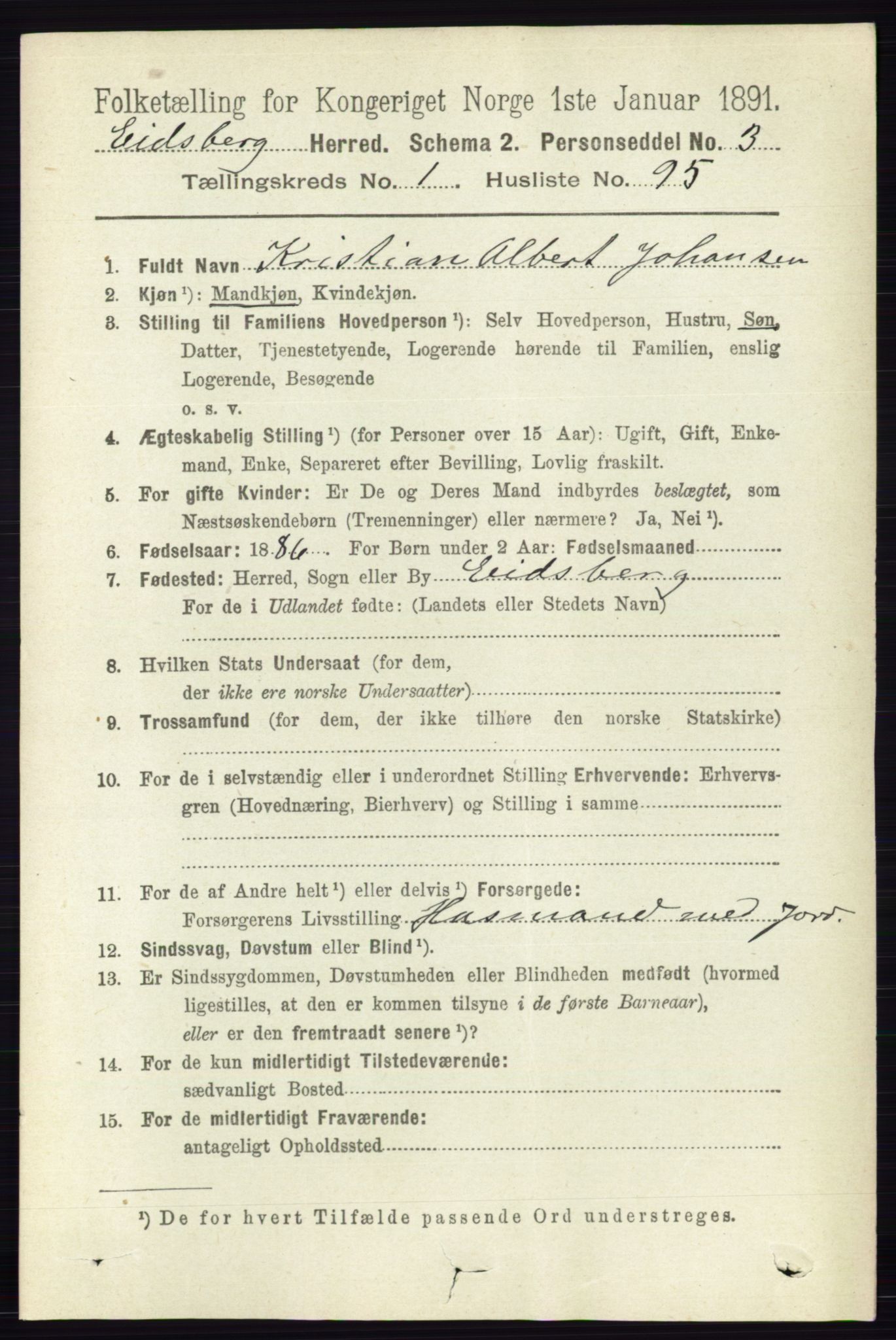 RA, 1891 census for 0125 Eidsberg, 1891, p. 749