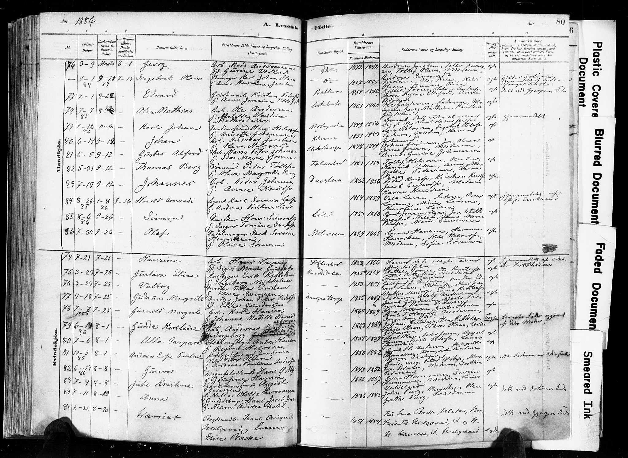Skien kirkebøker, SAKO/A-302/F/Fa/L0009: Parish register (official) no. 9, 1878-1890, p. 80