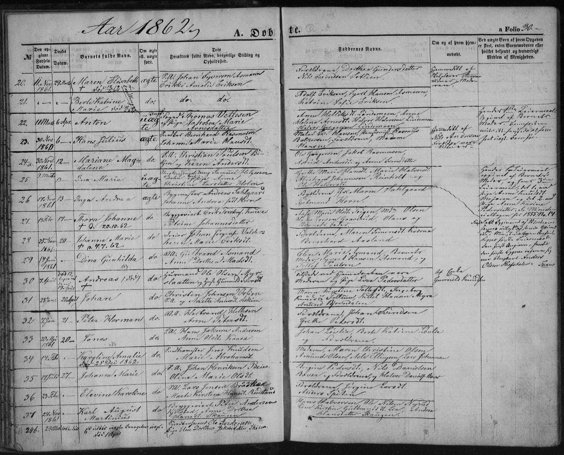 Kongsberg kirkebøker, SAKO/A-22/F/Fa/L0010: Parish register (official) no. I 10, 1859-1875, p. 30