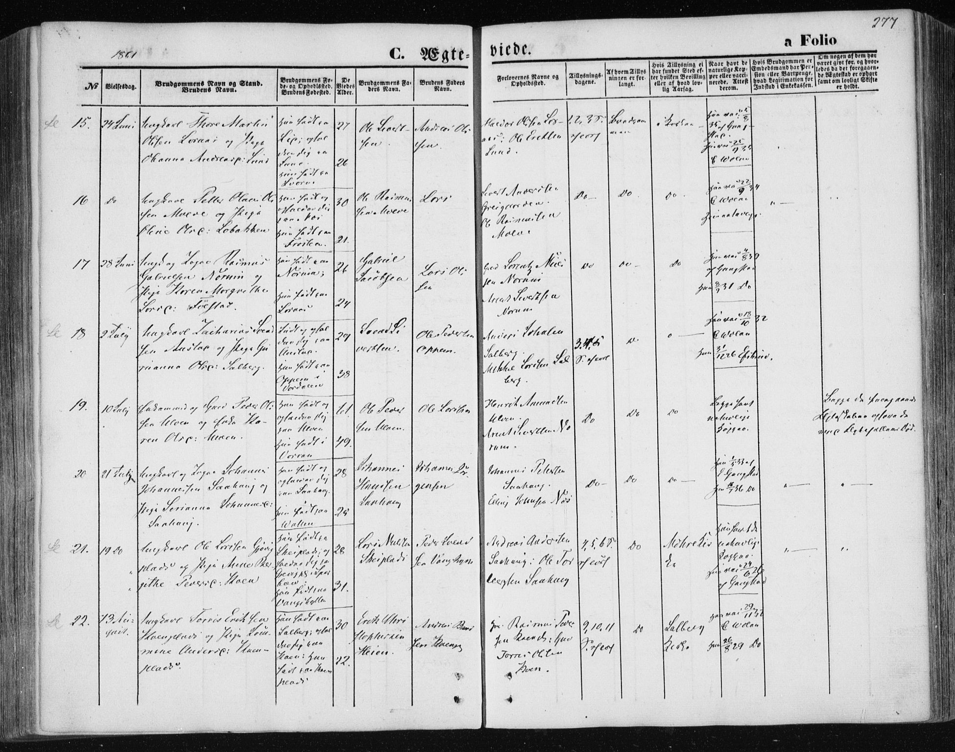 Ministerialprotokoller, klokkerbøker og fødselsregistre - Nord-Trøndelag, SAT/A-1458/730/L0283: Parish register (official) no. 730A08, 1855-1865, p. 277