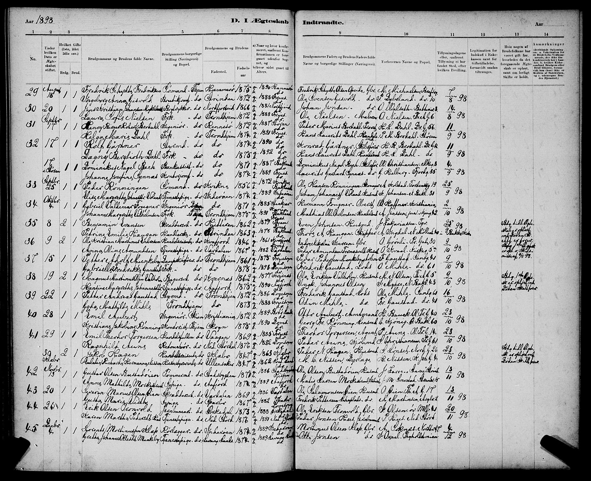 Ministerialprotokoller, klokkerbøker og fødselsregistre - Sør-Trøndelag, AV/SAT-A-1456/602/L0143: Parish register (copy) no. 602C11, 1878-1902