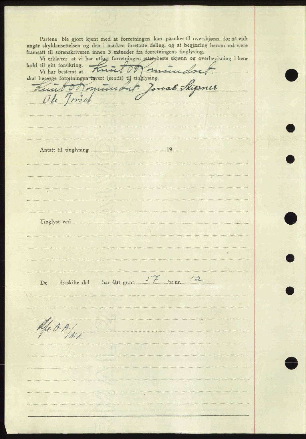 Nordmøre sorenskriveri, AV/SAT-A-4132/1/2/2Ca: Mortgage book no. A103, 1946-1947, Diary no: : 2472/1946