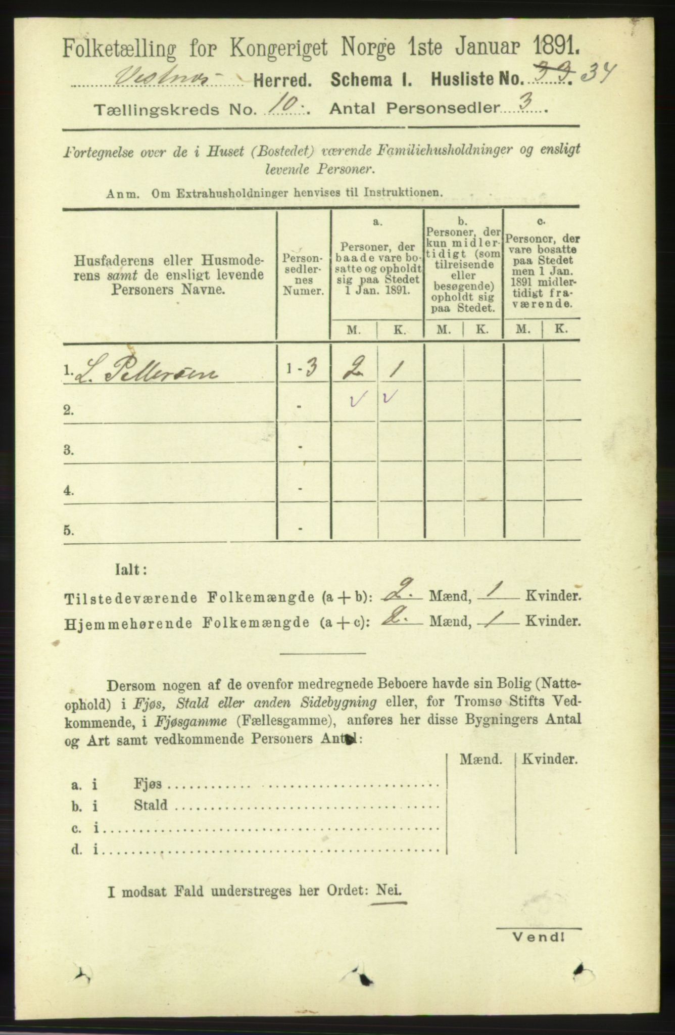 RA, 1891 census for 1535 Vestnes, 1891, p. 3679