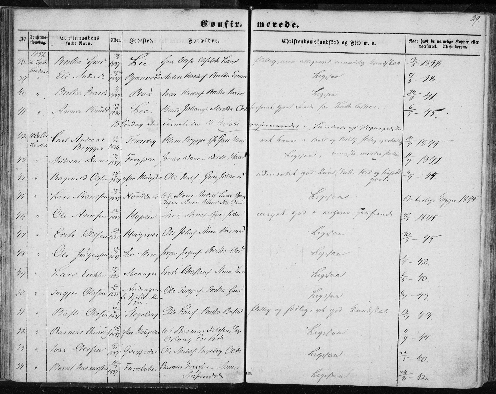 Lindås Sokneprestembete, AV/SAB-A-76701/H/Haa/Haaa/L0013: Parish register (official) no. A 13, 1848-1862, p. 29