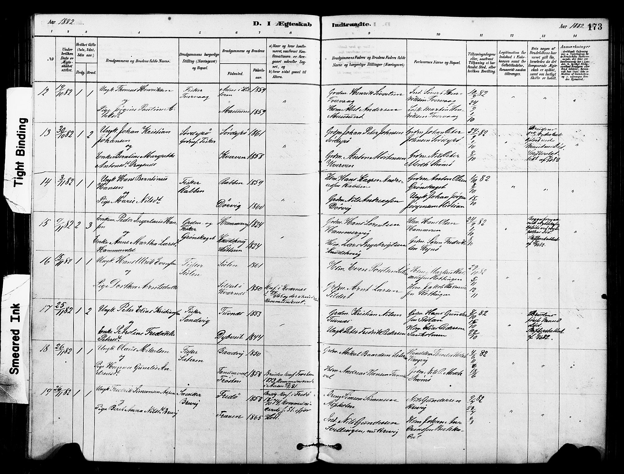 Ministerialprotokoller, klokkerbøker og fødselsregistre - Sør-Trøndelag, SAT/A-1456/640/L0578: Parish register (official) no. 640A03, 1879-1889, p. 173