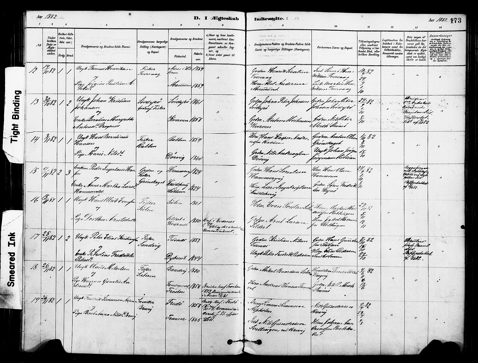 Ministerialprotokoller, klokkerbøker og fødselsregistre - Sør-Trøndelag, AV/SAT-A-1456/640/L0578: Parish register (official) no. 640A03, 1879-1889, p. 173