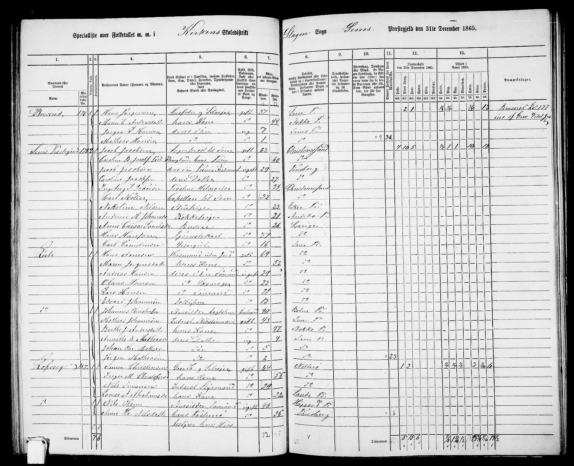 RA, 1865 census for Sem, 1865, p. 94