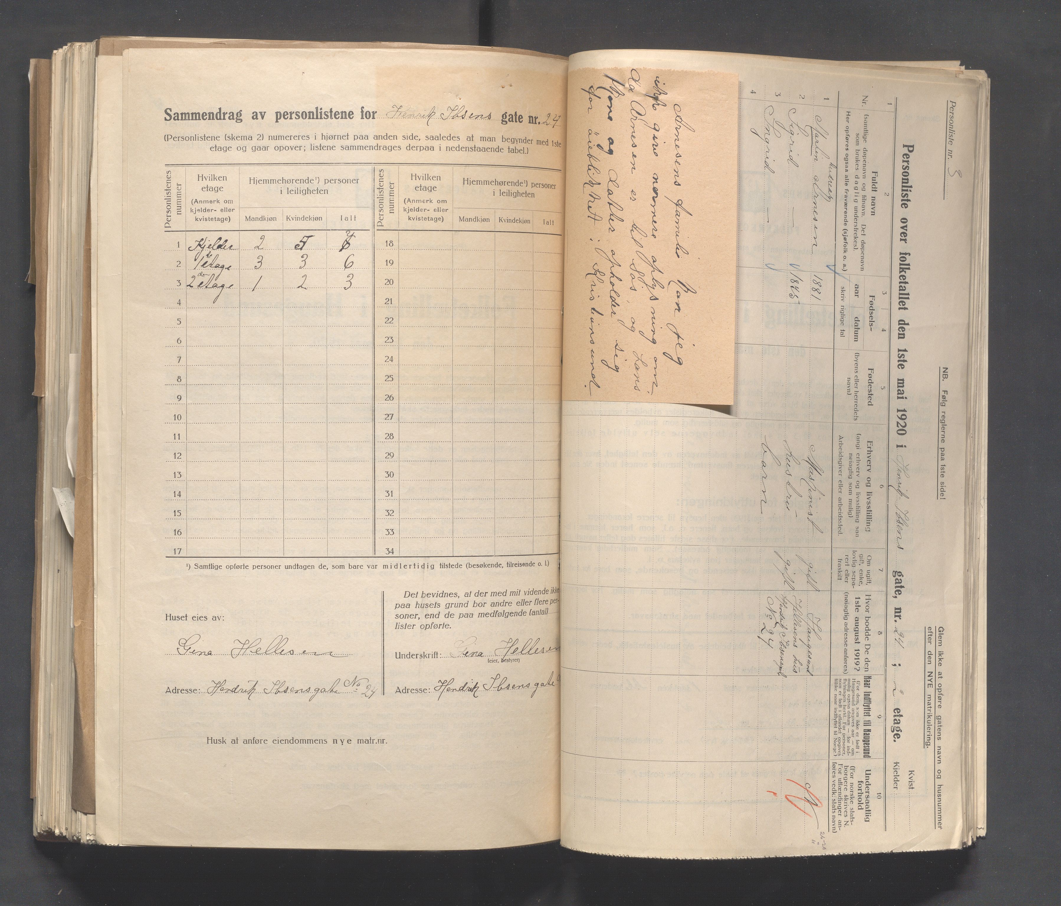 IKAR, Local census 1.5.1920 for Haugesund, 1920, p. 1404