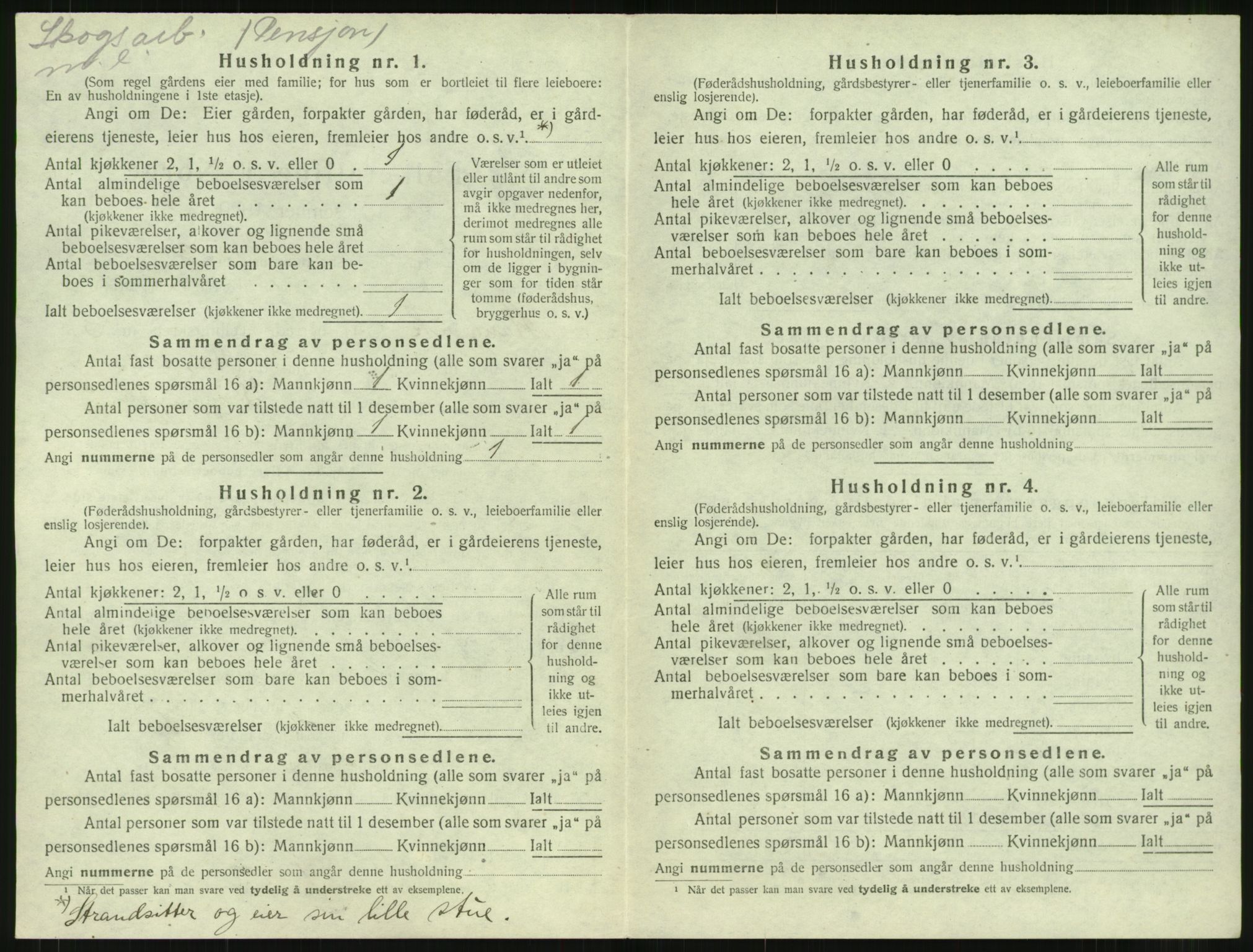 SAT, 1920 census for Stangvik, 1920, p. 243