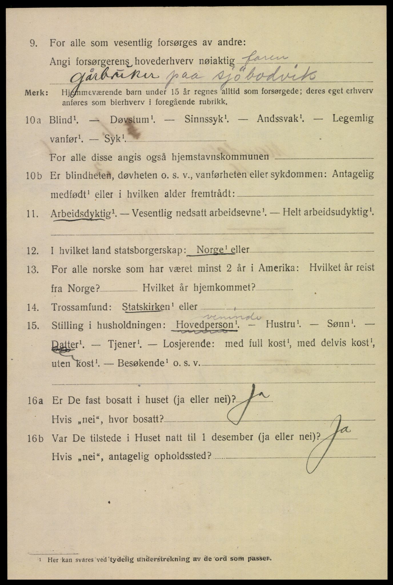 SAK, 1920 census for Mandal, 1920, p. 9300