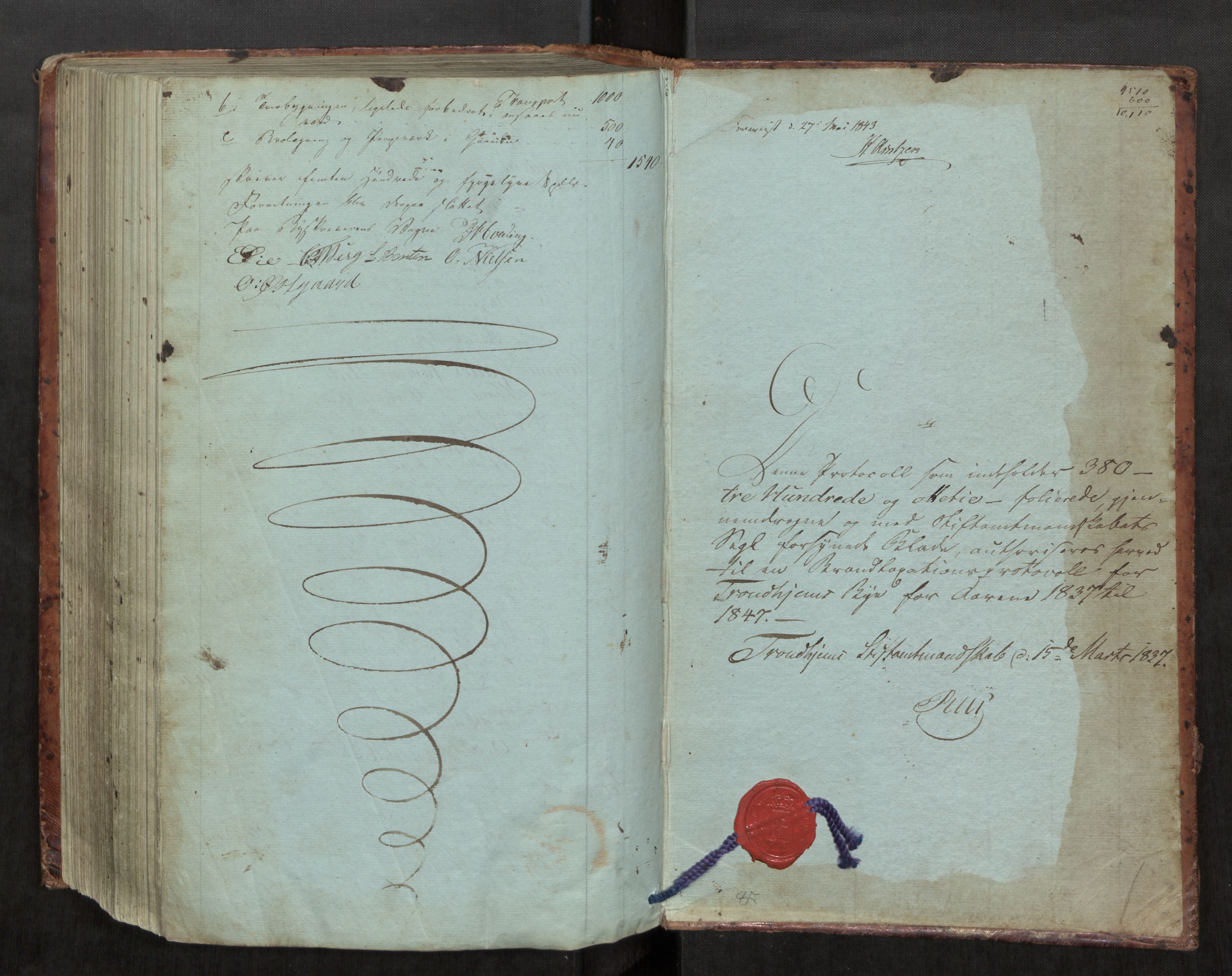Norges Brannkasse Trondheim magistrat, AV/SAT-A-5590/Fa/L0013: Branntakstprotokoll K15, 1837-1842