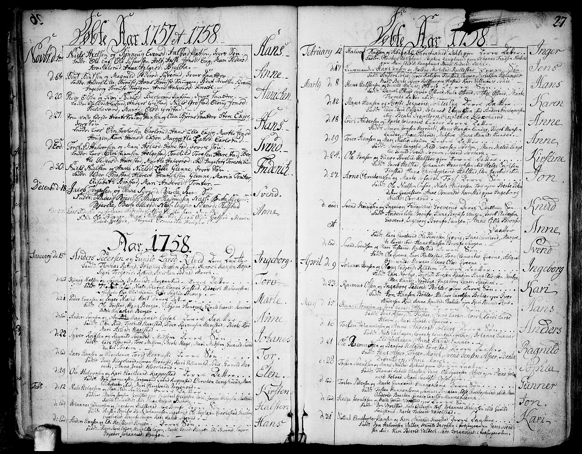 Kråkstad prestekontor Kirkebøker, SAO/A-10125a/F/Fa/L0001: Parish register (official) no. I 1, 1736-1785, p. 27